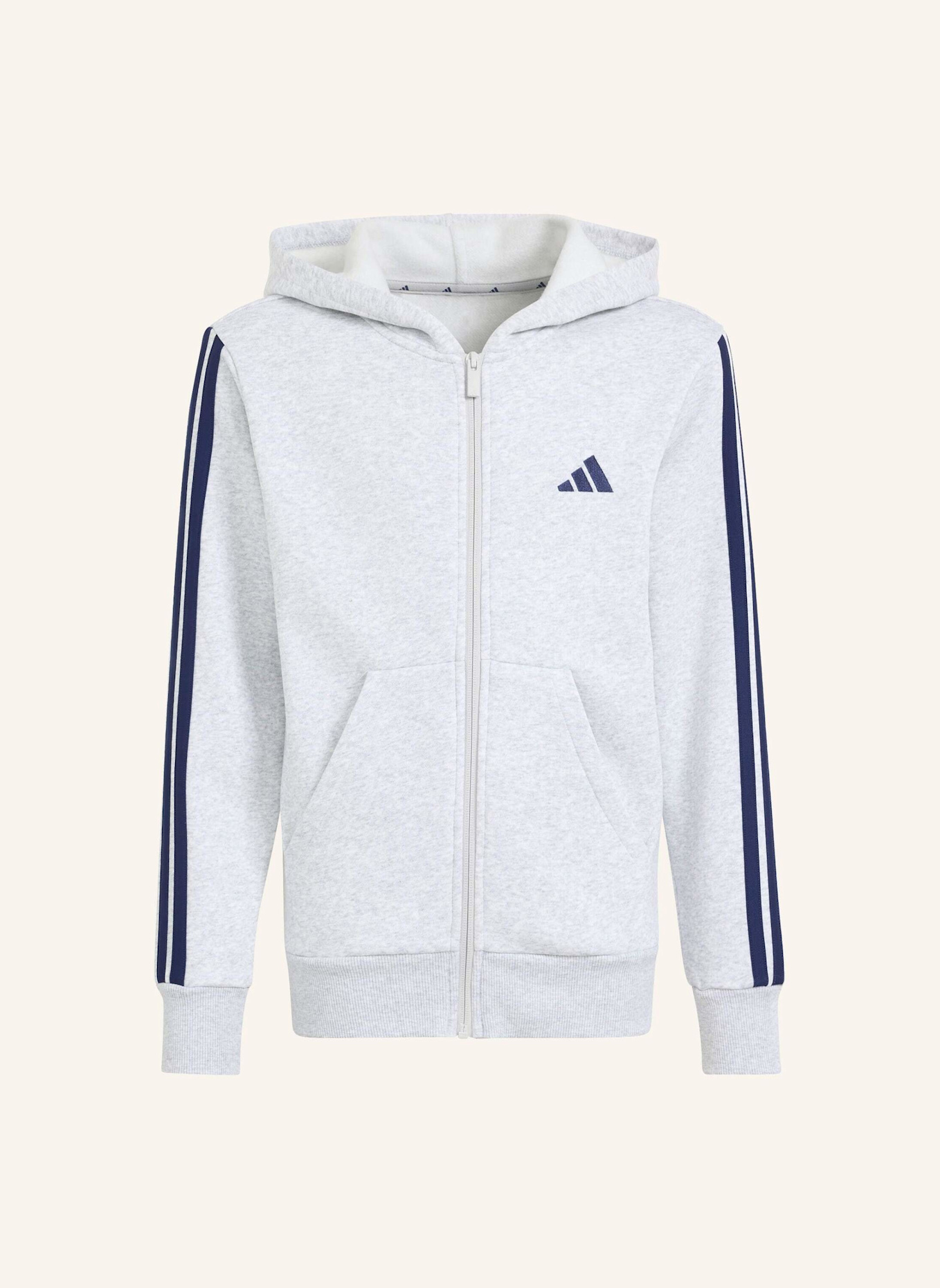 adidas Sweatjacke ESSENTIALS FULL ZIP: GRAU/ BLAU