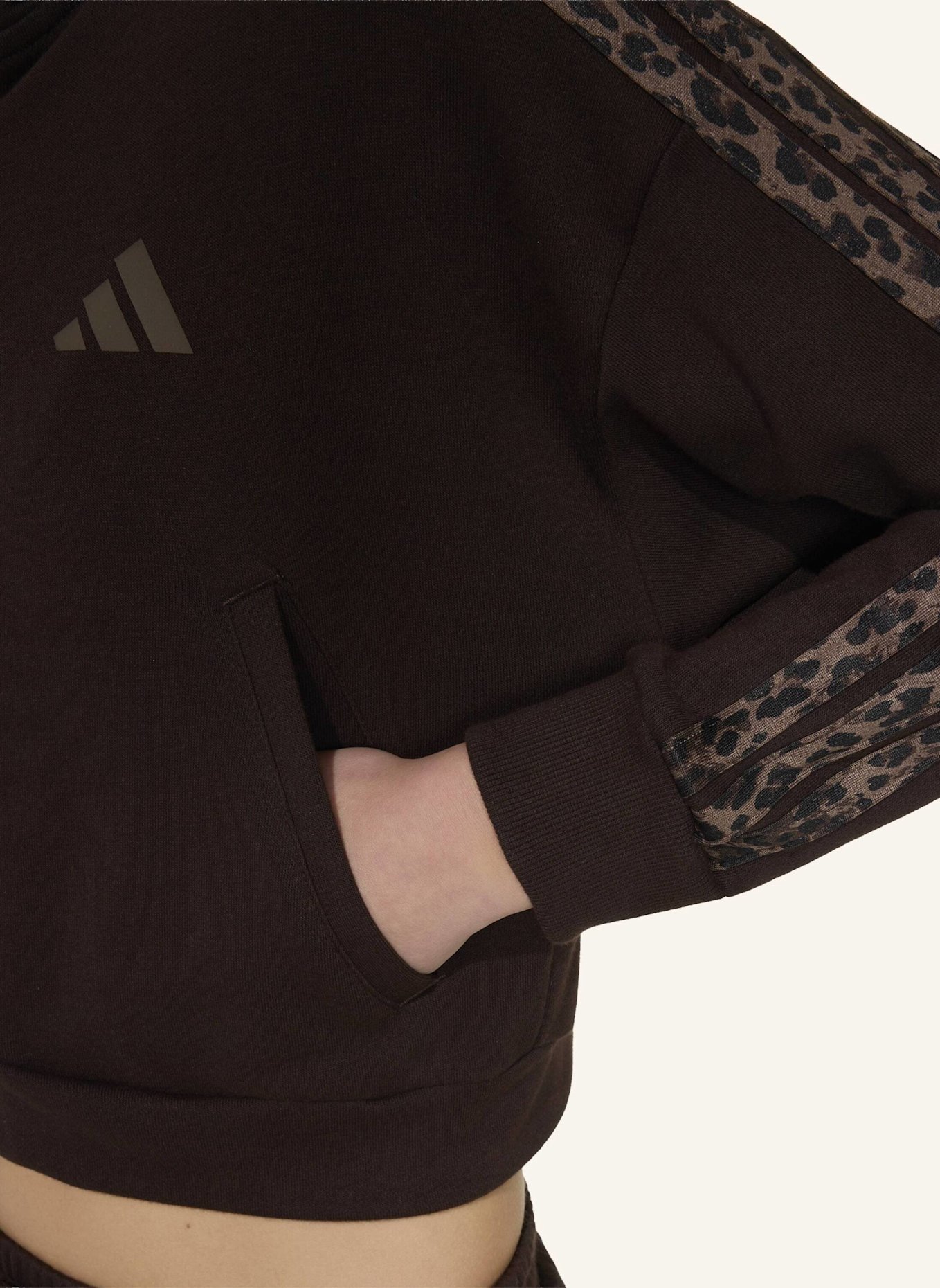 adidas SEASONALS ANIMAL KAPUZENJACKE, DURCHGEHENDER REISSVERSCHLUSS: BRAUN
