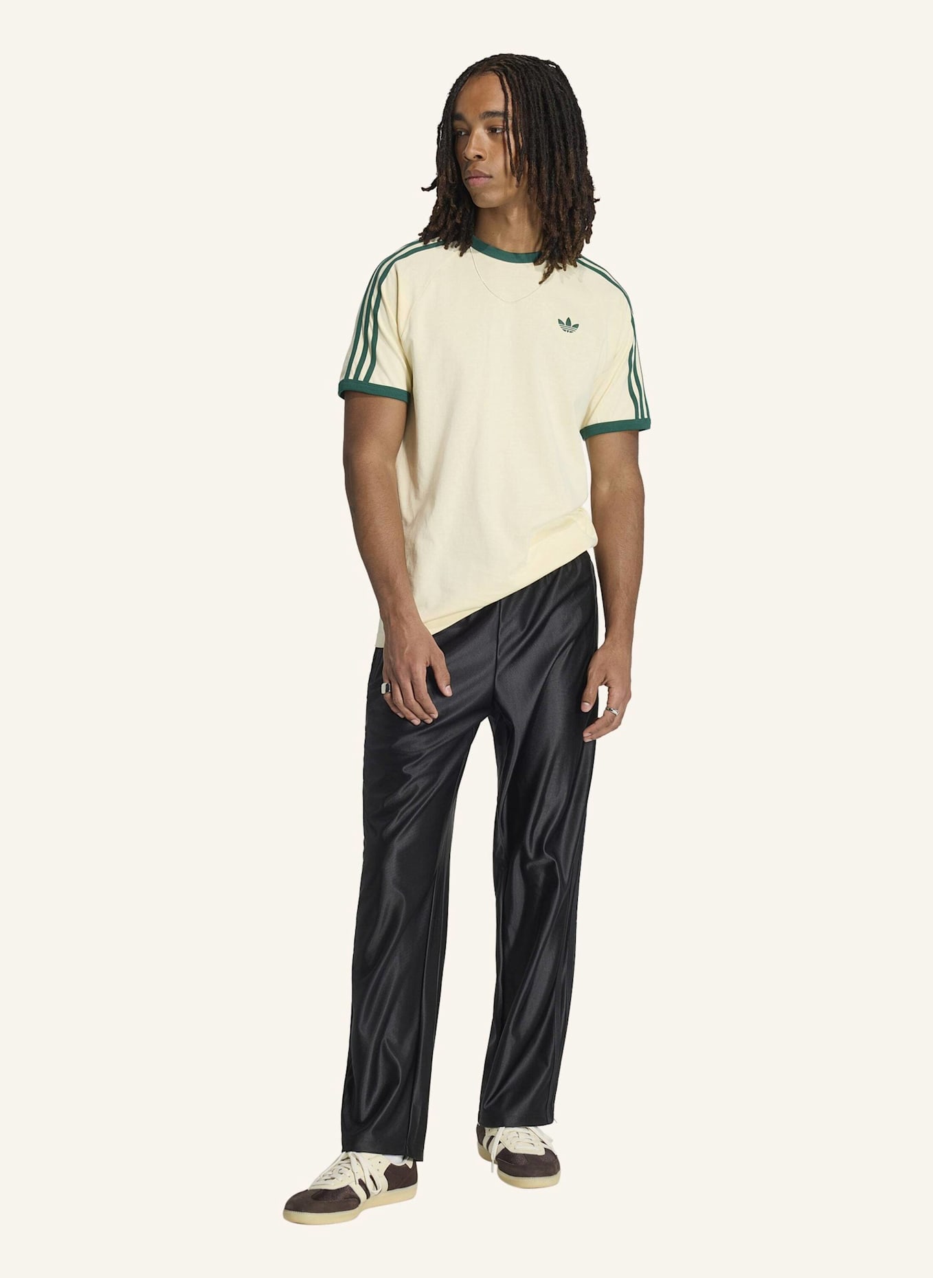 adidas Originals T-SHIRT, 3-STREIFEN: CREME/ GRÜN