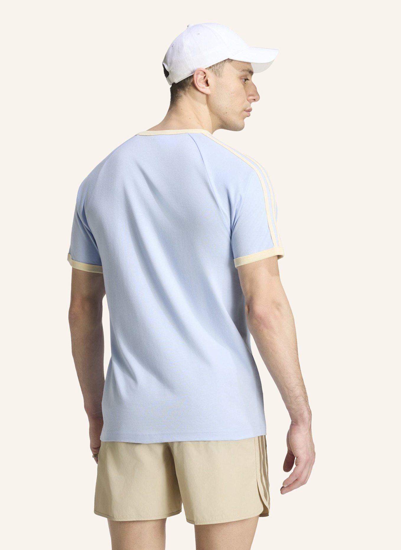 adidas Originals T-SHIRT, 3-STREIFEN: BLAU/ CREME
