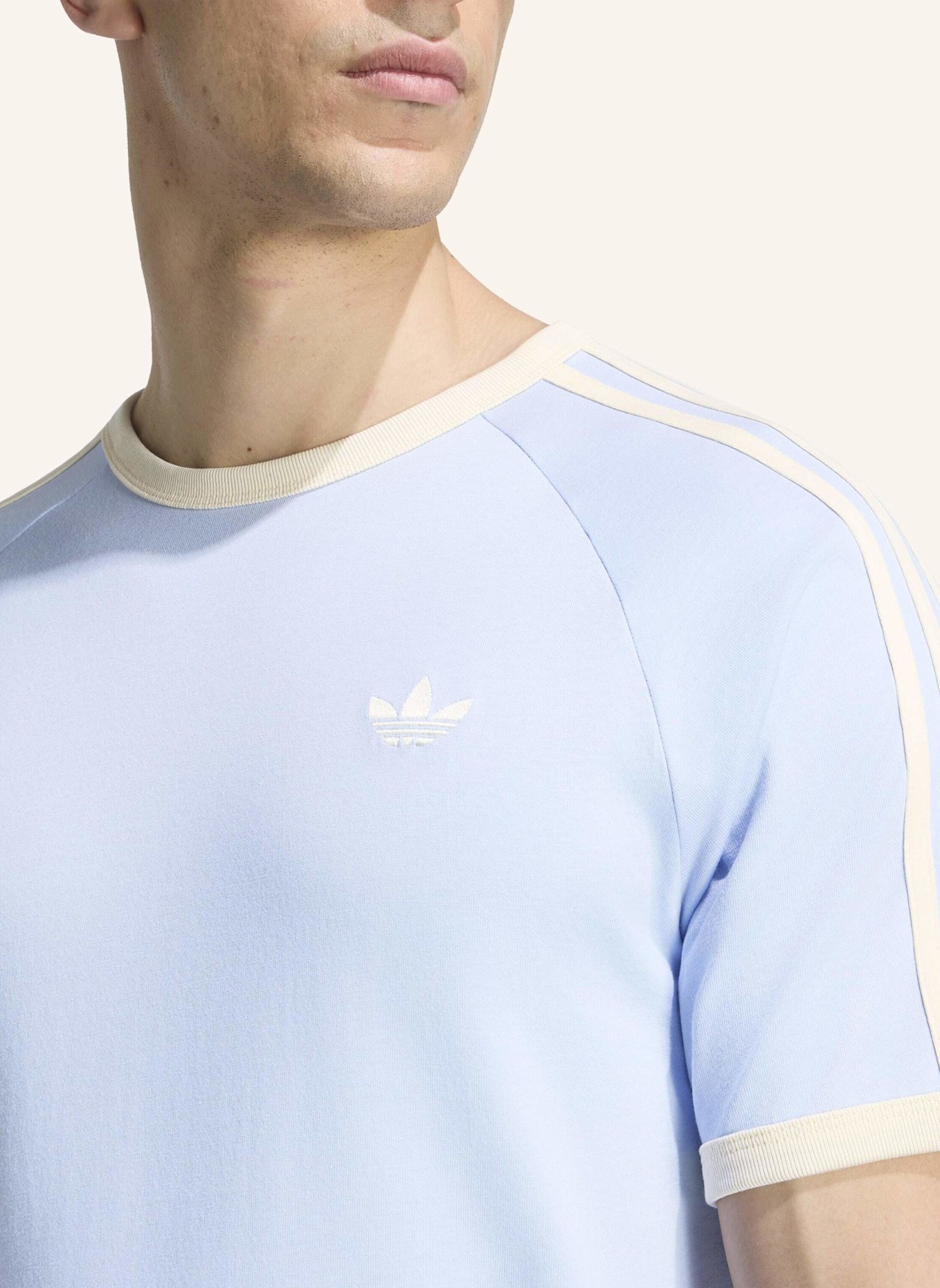 adidas Originals T-SHIRT, 3-STREIFEN: BLAU/ CREME