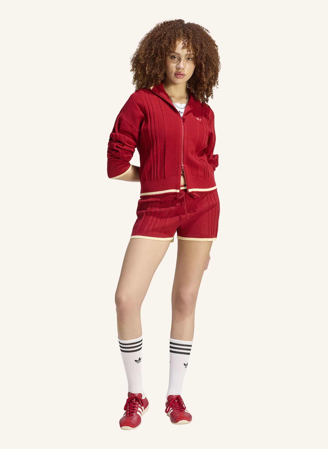 adidas Originals FIREBIRD ORIGINALS JACKE, ZOPFMUSTER: ROT