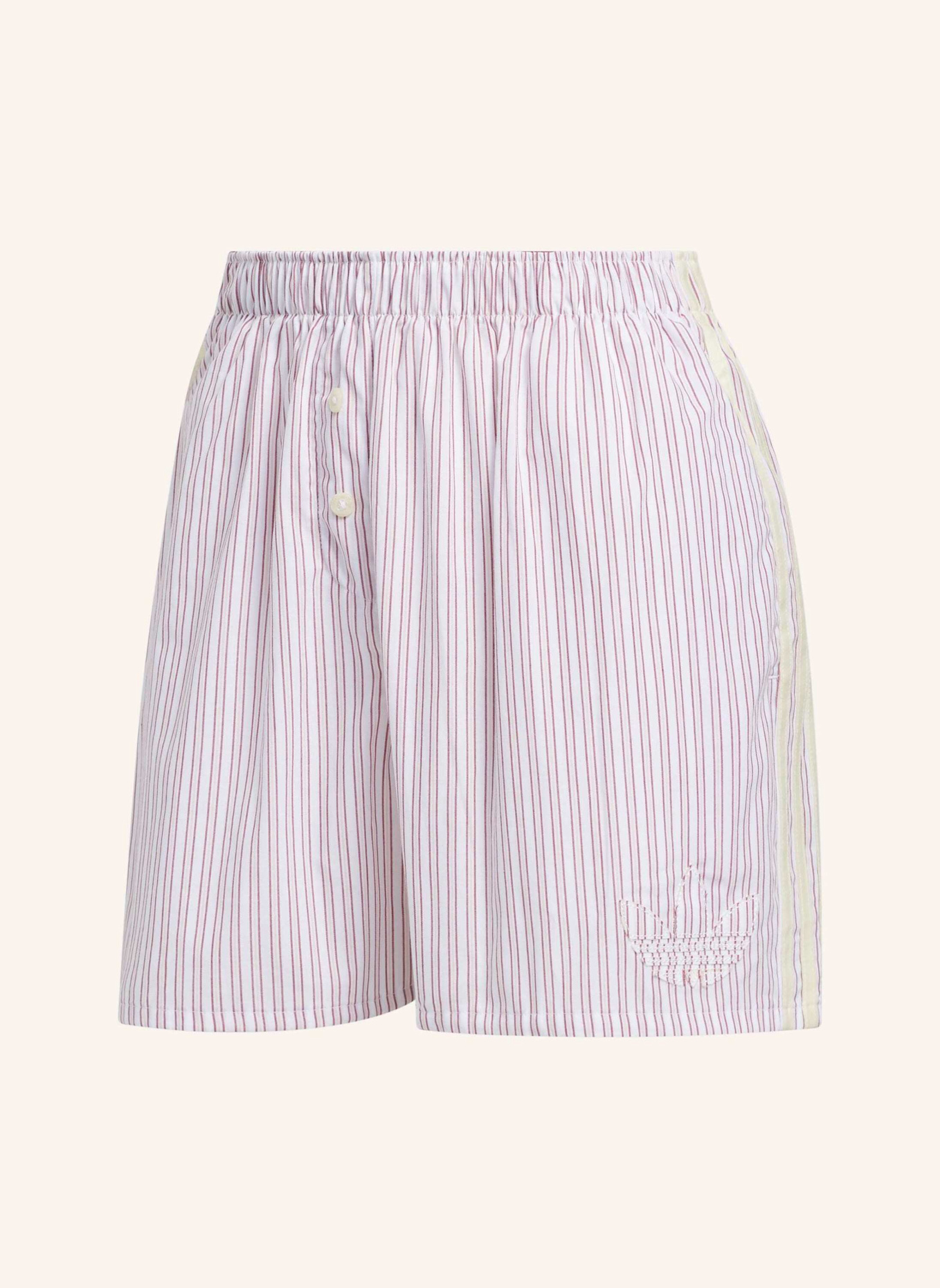 adidas Originals TEXAS A&M AGGIES GESTREIFTE BOXERSHORTS: WEISS/ ROT/ ROSA