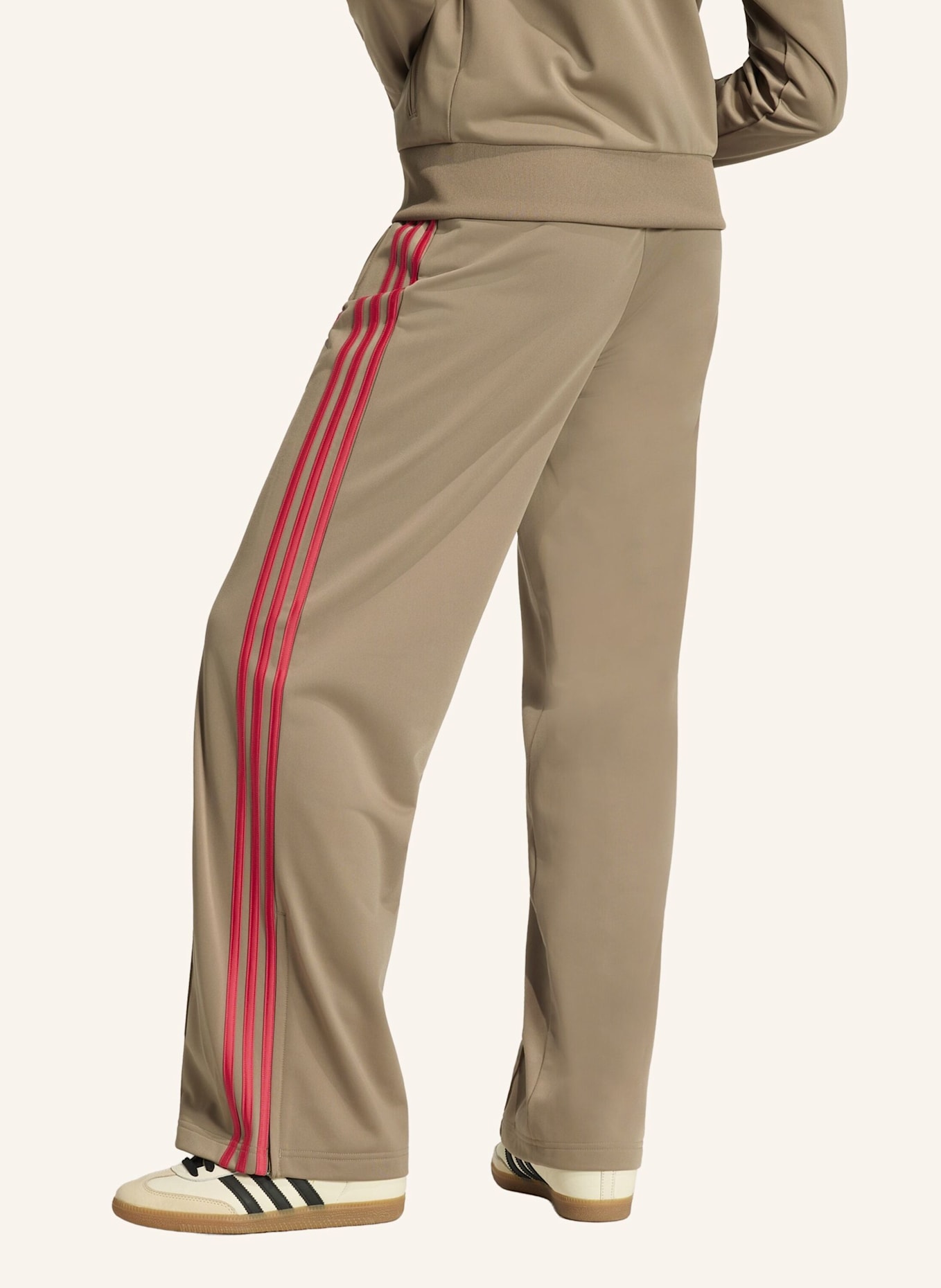 adidas Originals Track Pants FB LOOSE: KHAKI/ ROSA