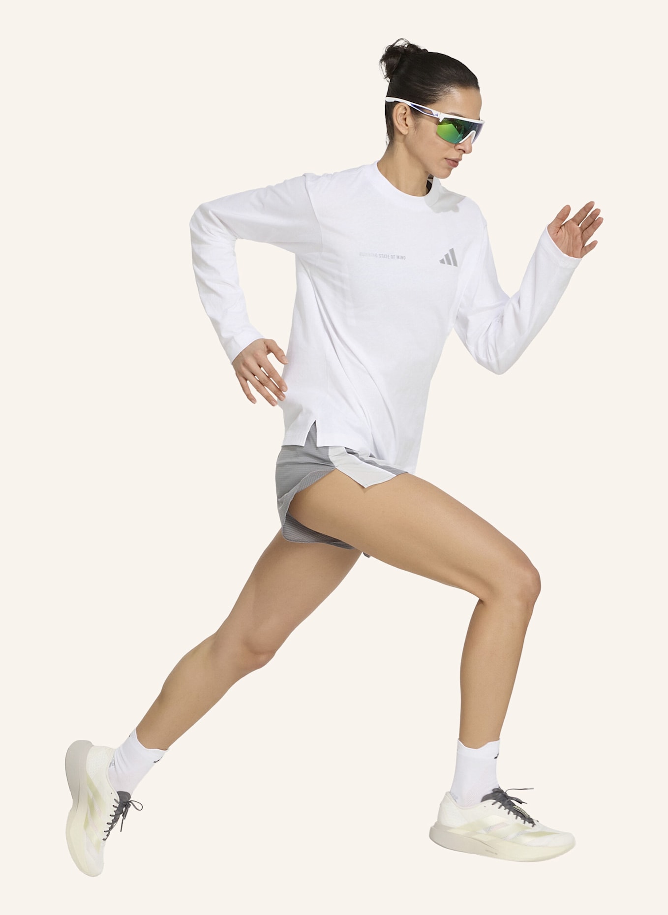 adidas ADIZERO ARCHIVE LAUFSHORTS: GRAU