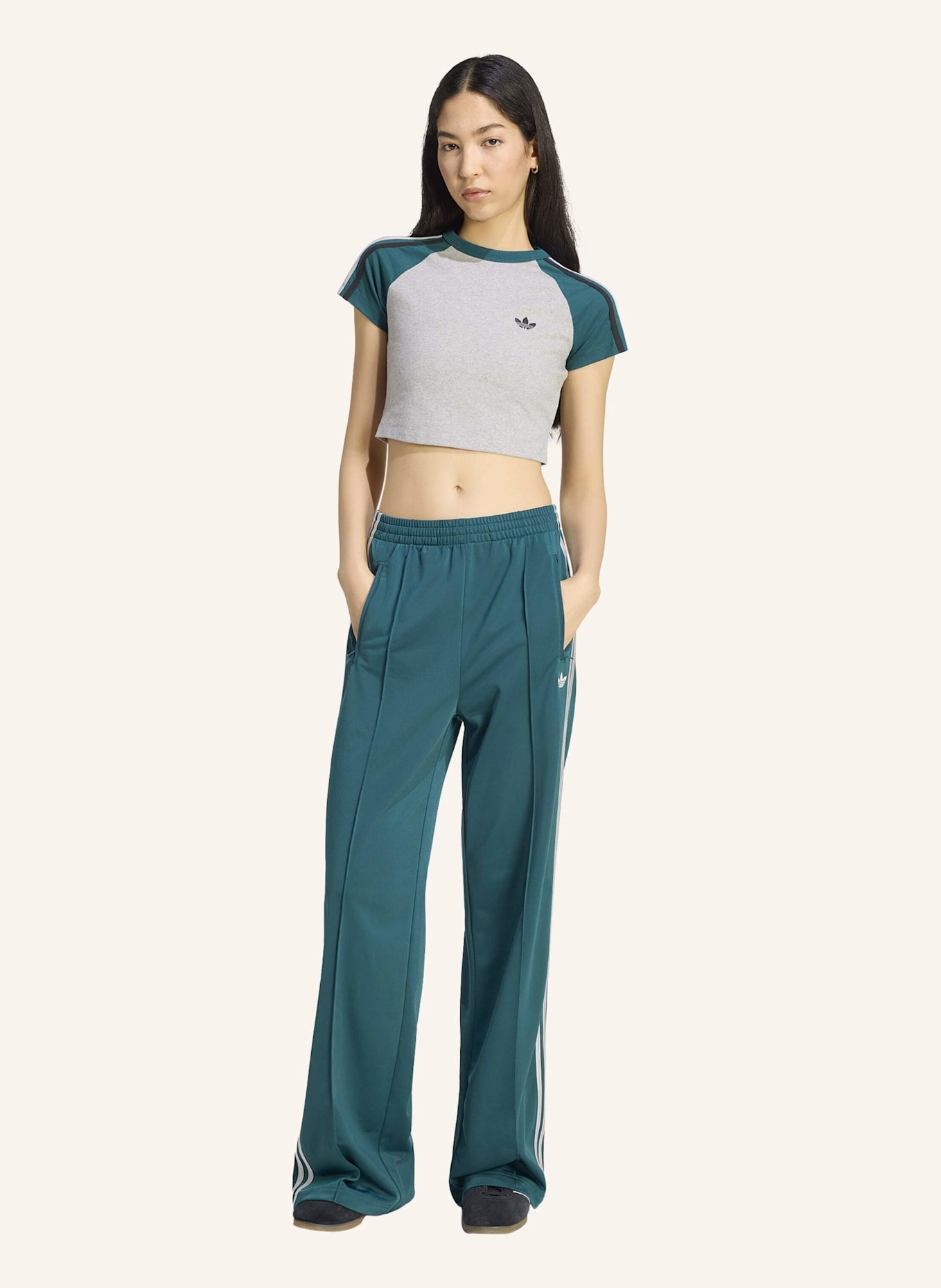 adidas Originals Track Pants FB LOOSE: GRÜN/ GRAU
