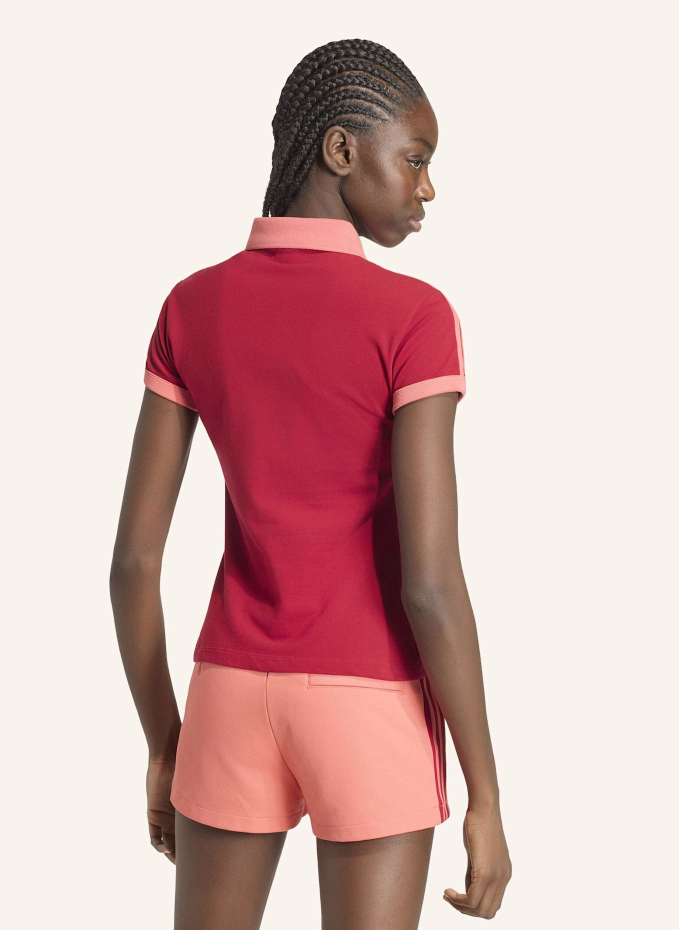 adidas Originals 3-STREIFEN POLOSHIRT: ROT