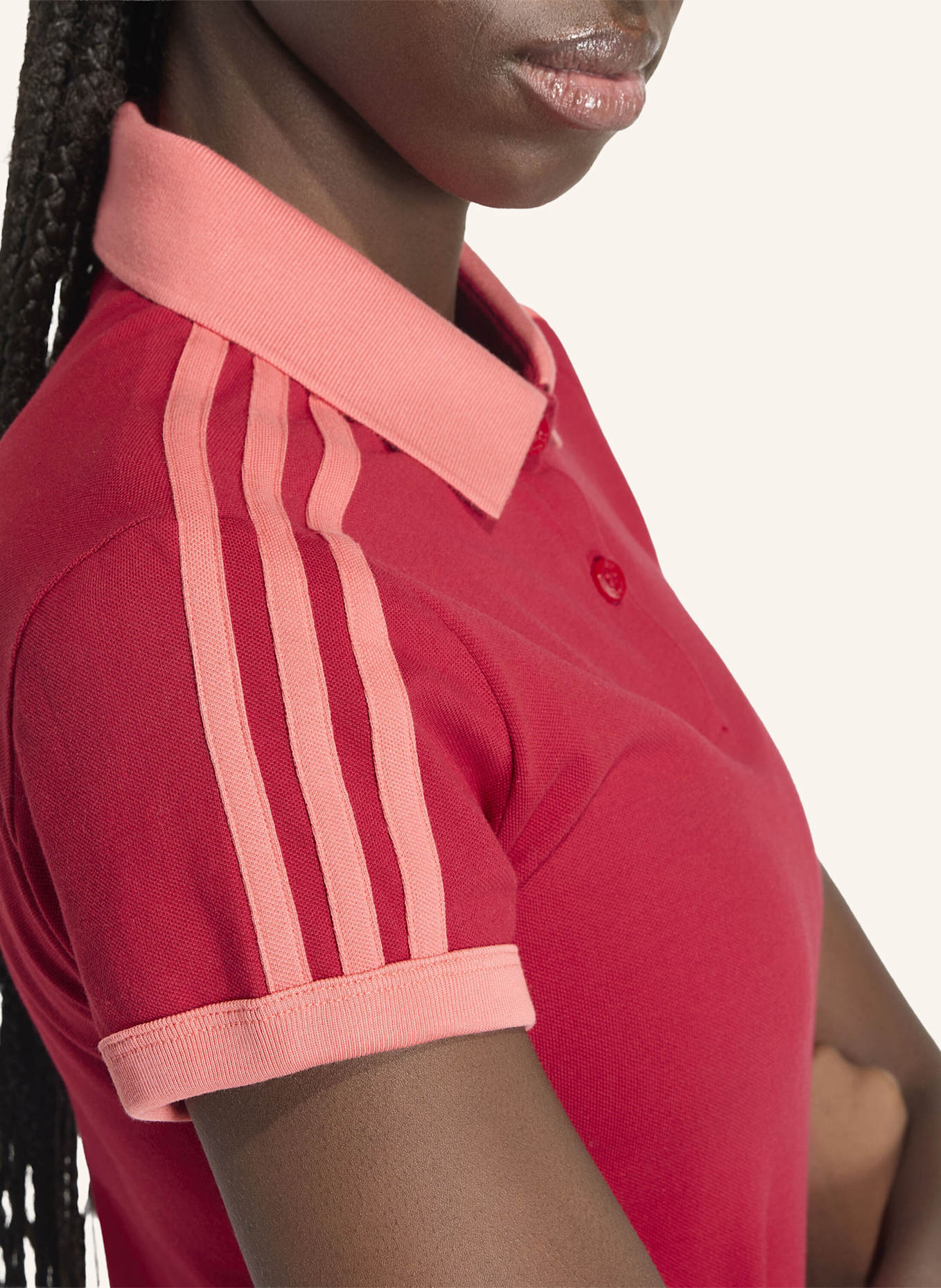 adidas Originals 3-STREIFEN POLOSHIRT: ROT