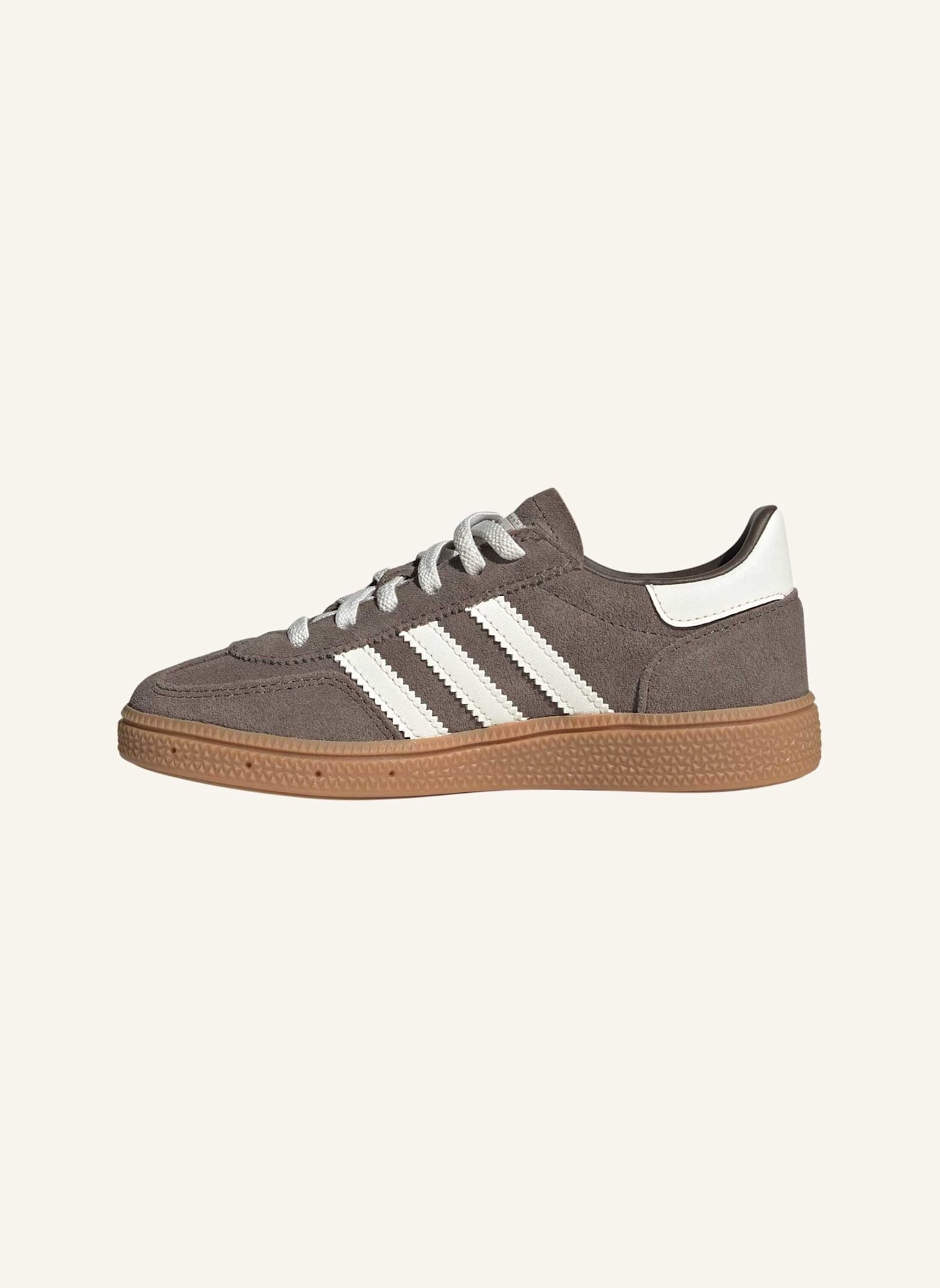 adidas Originals HANDBALL SPEZIAL KIDS SCHUH, KOMFORTVERSCHLUSS, ELASTISCHE SCHNÜRSENKEL: BRAUN/ WEISS/ BEIGE