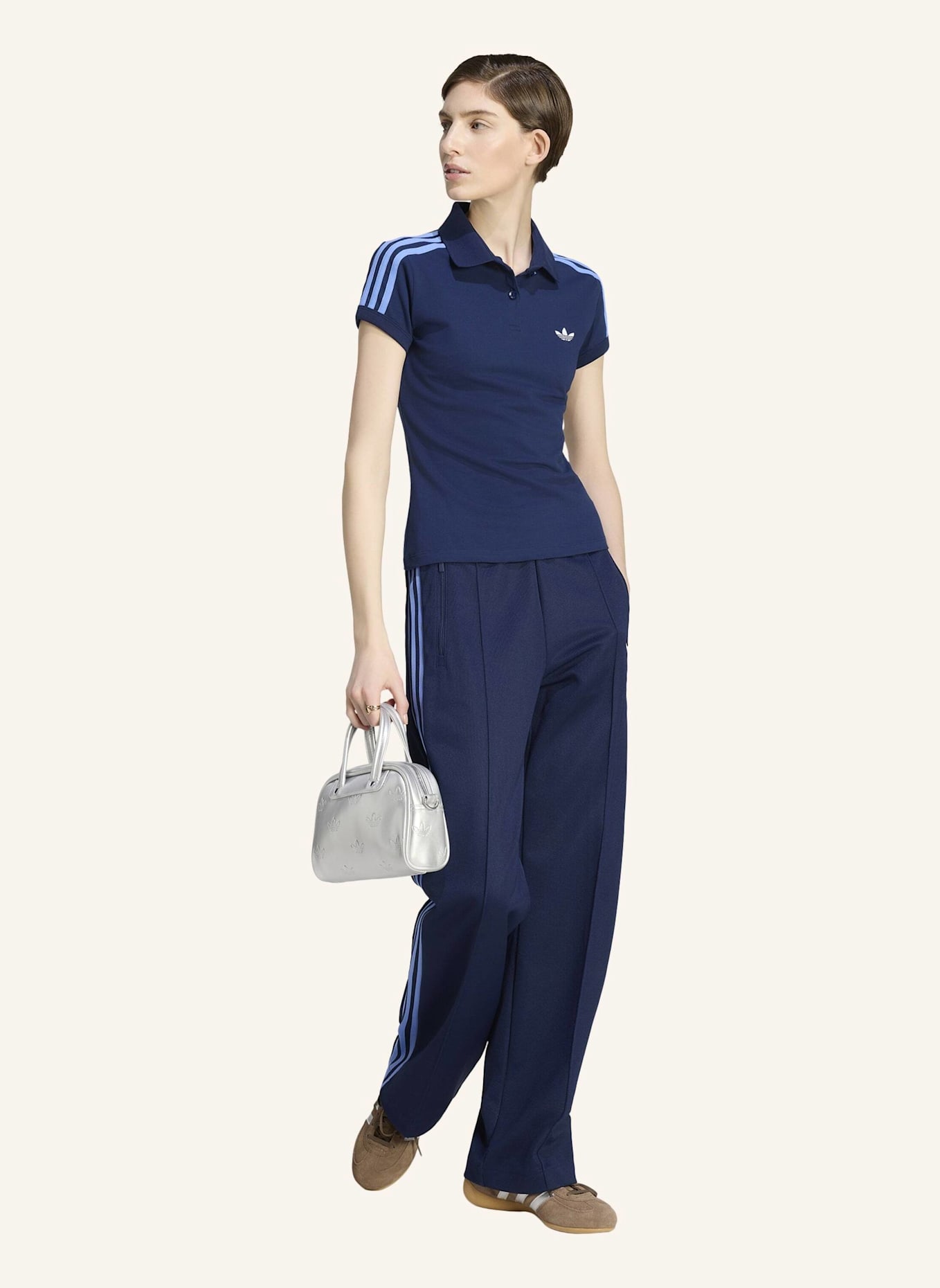 adidas Originals 3-STREIFEN POLOSHIRT: BLAU