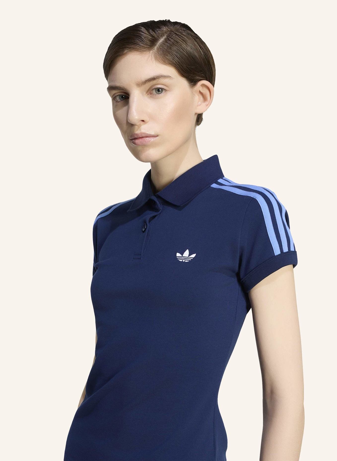 adidas Originals 3-STREIFEN POLOSHIRT: BLAU