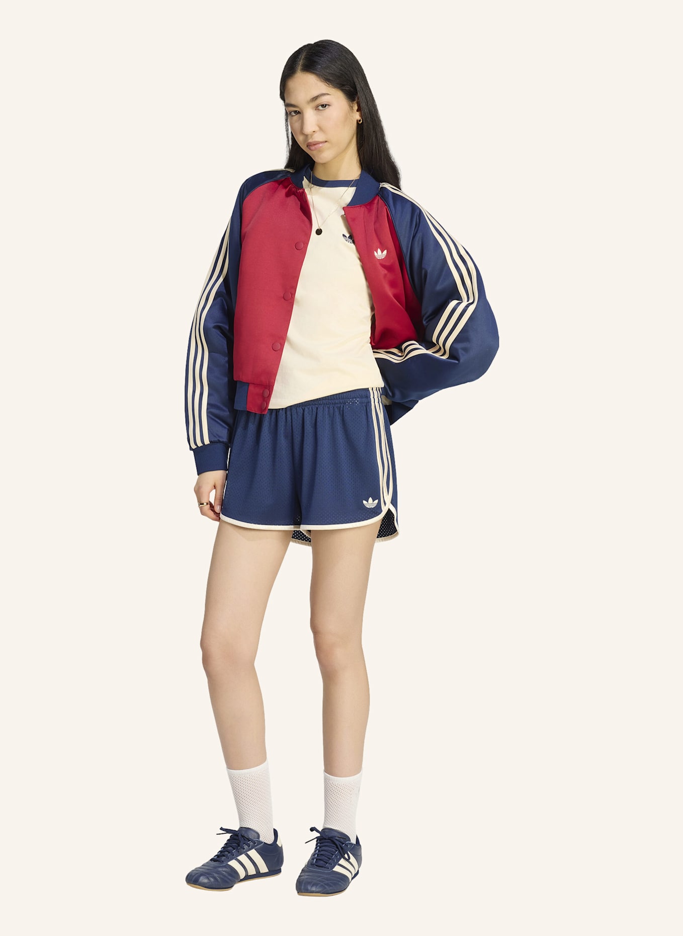 adidas Originals SST T-SHIRT: CREME/ BLAU