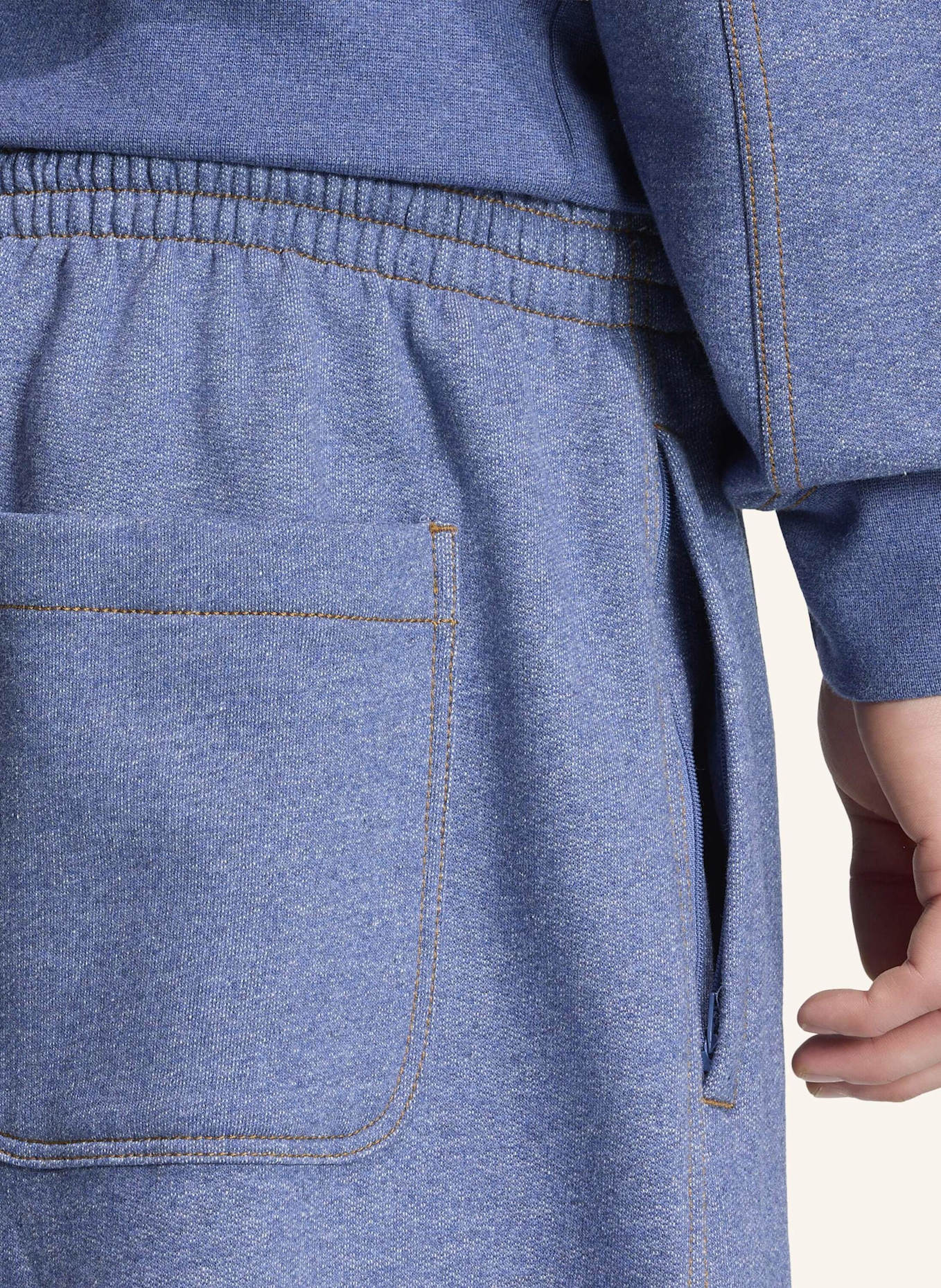 adidas Originals TREFOIL ESSENTIALS BAGGY-HOSE, MELIERT, BEINABSCHLÜSSE OHNE SAUM: BLAU