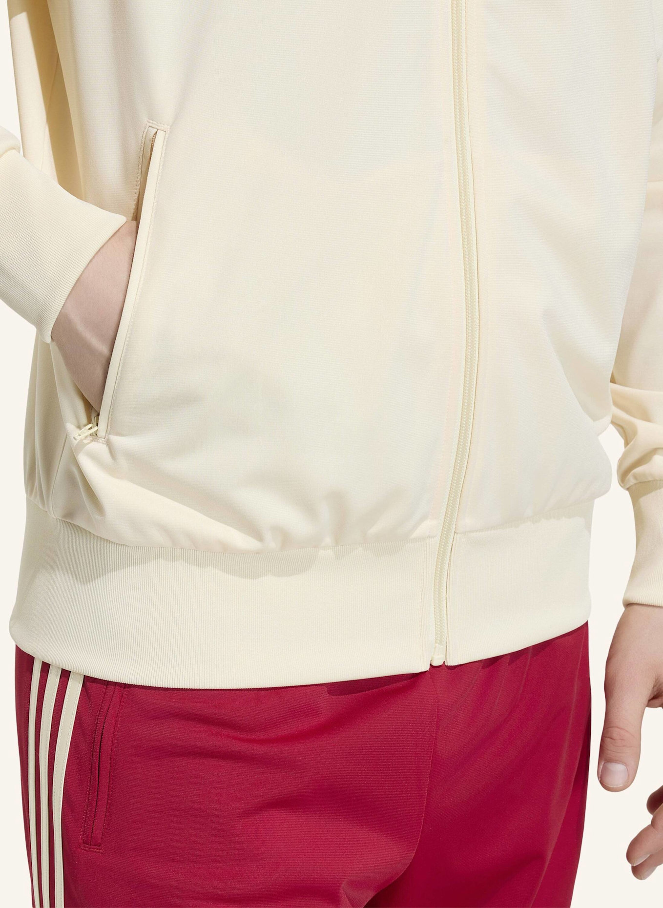 adidas Originals Sweatjacke FIREBIRD mit Galonstreifen: CREME/ ROT