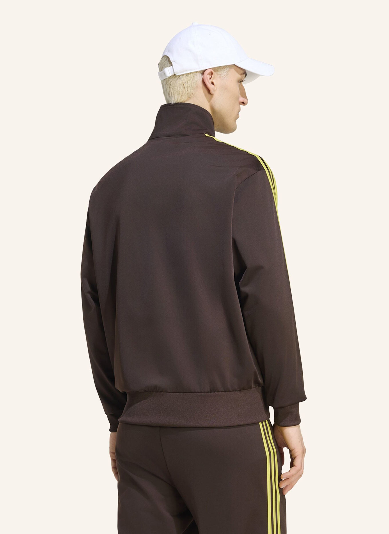 adidas Originals Sweatjacke FIREBIRD mit Galonstreifen: BRAUN/ NEONGRÜN