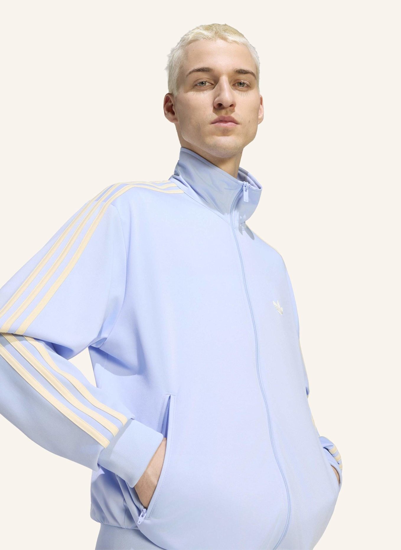 adidas Originals Sweatjacke FIREBIRD mit Galonstreifen: BLAU/ CREME