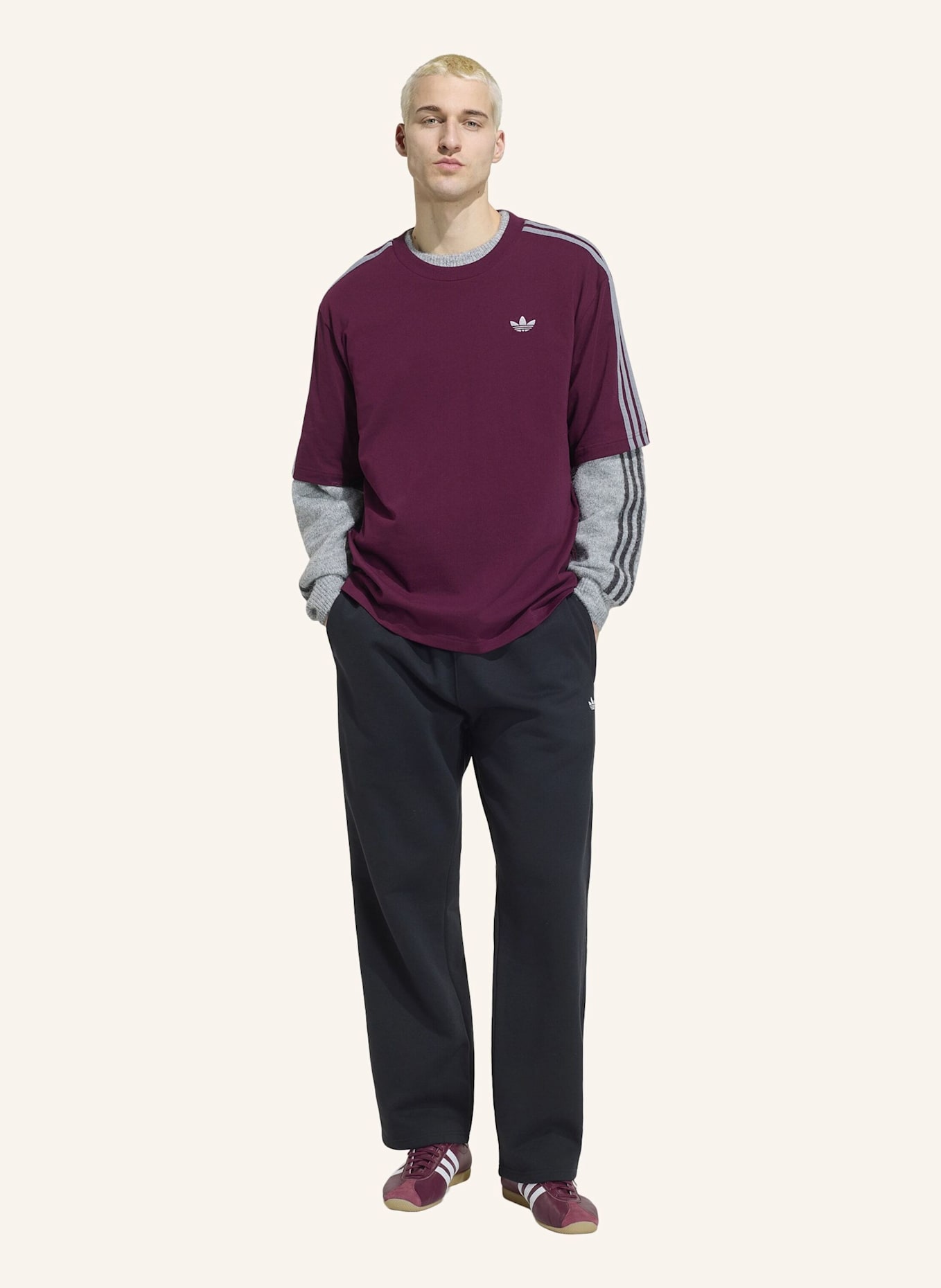 adidas Originals Oversized-Shirt 3-STREIFEN: ROT