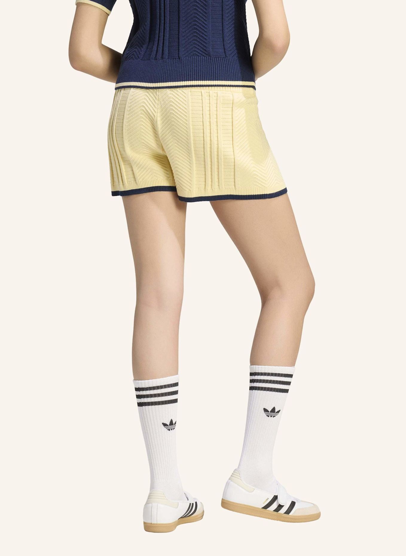 adidas Originals CABLE KNIT SHORTS: CREME