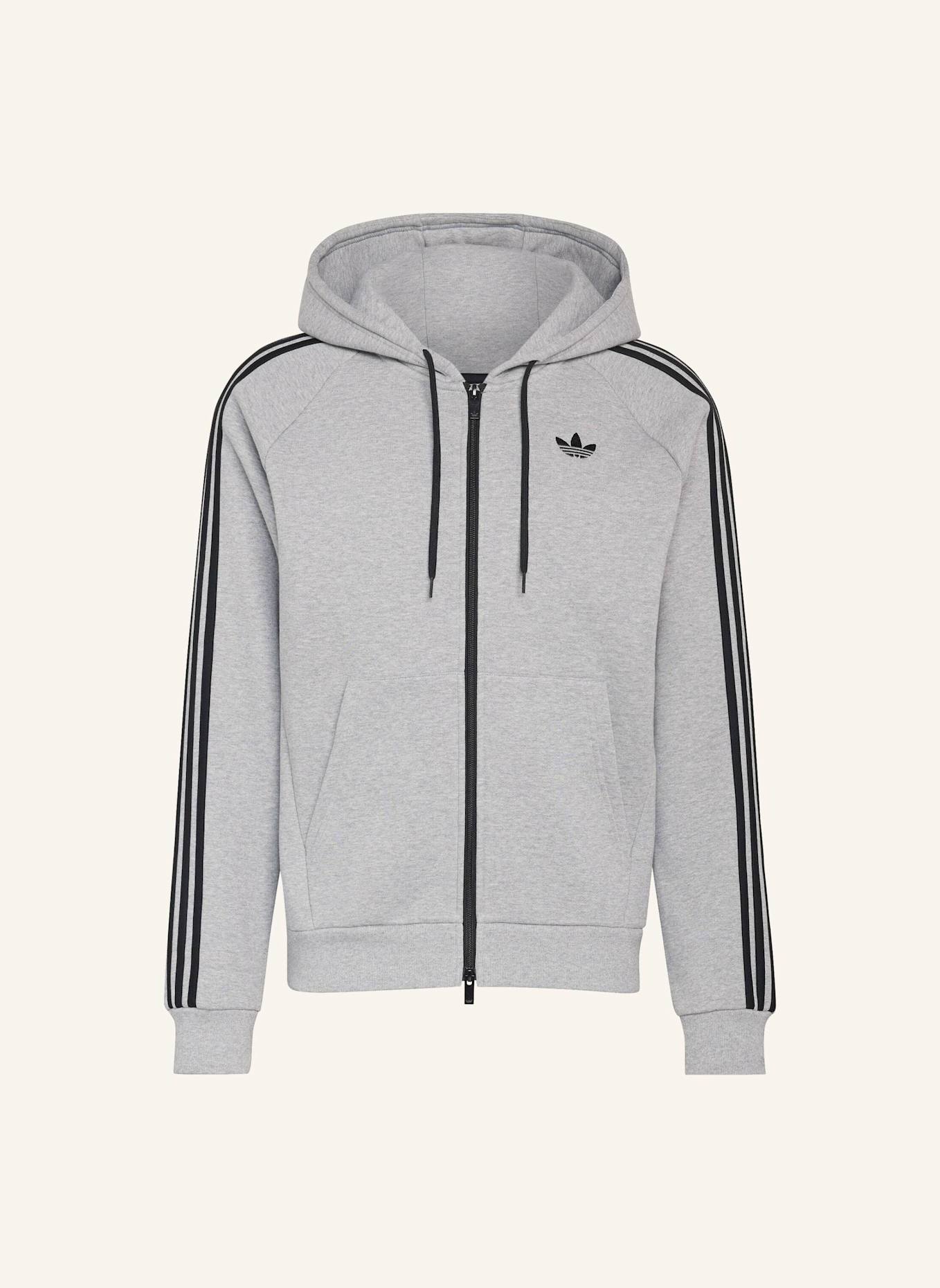 adidas Originals ADICOLOR OVER THE HOOD STRIPES KAPUZENJACKE: GRAU