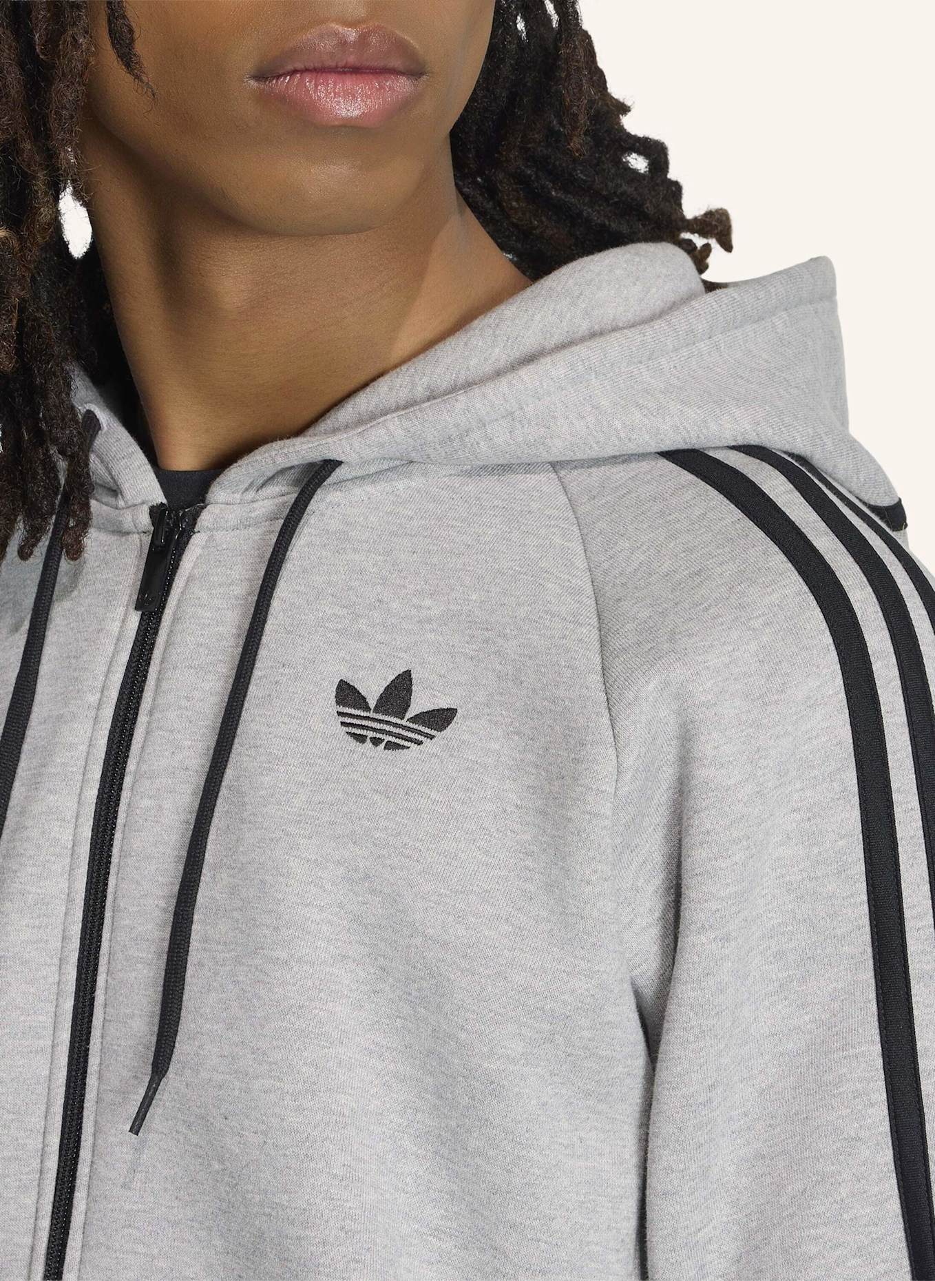 adidas Originals ADICOLOR OVER THE HOOD STRIPES KAPUZENJACKE: GRAU