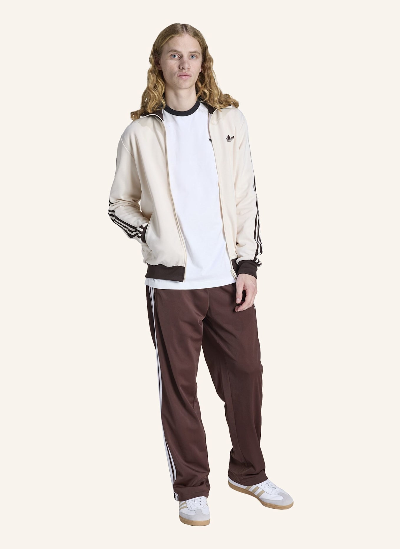 adidas Originals CLASSIC TRACKTOP: WEISS/ BRAUN