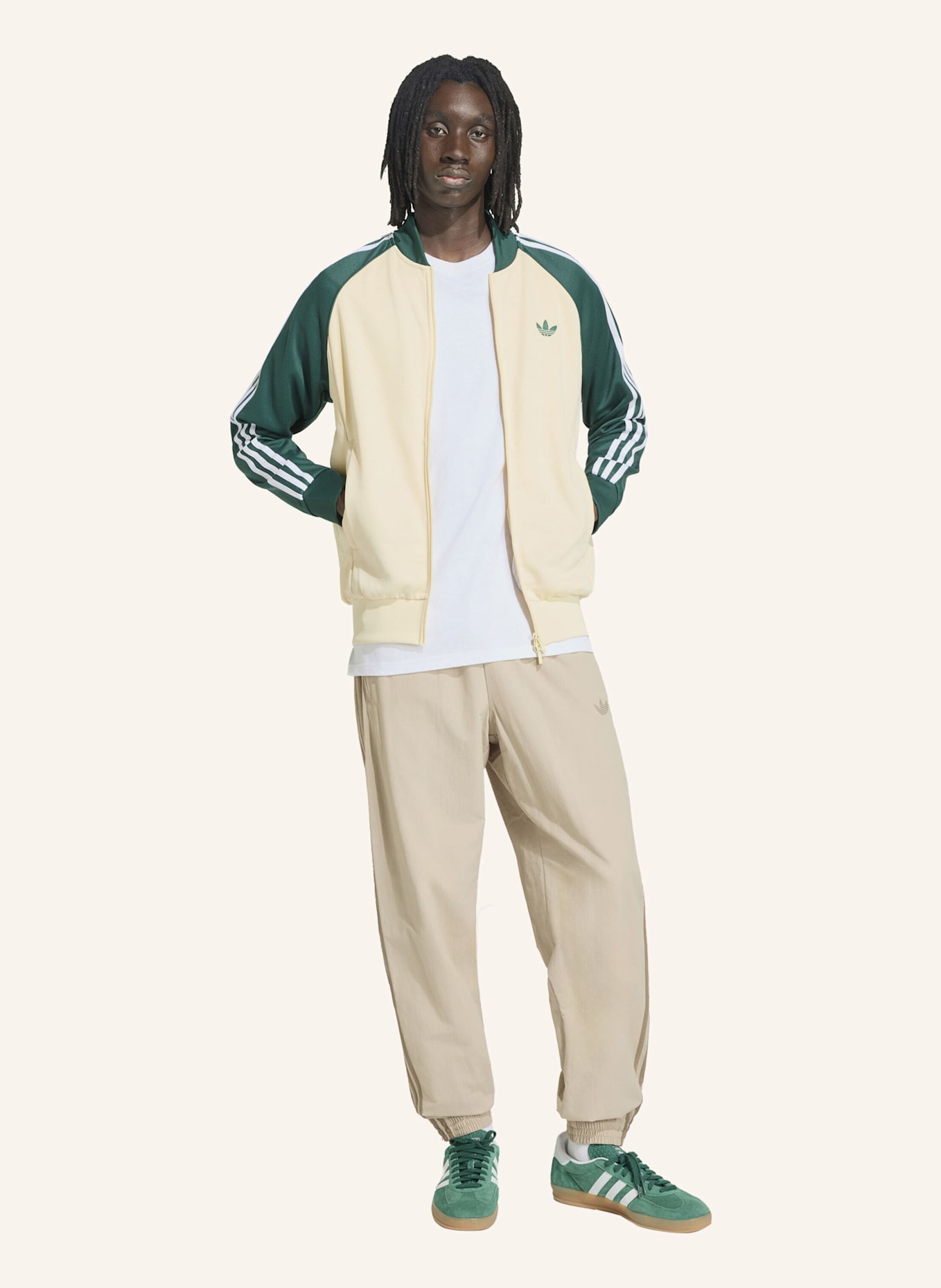 adidas Originals SST TRAININGSJACKE: CREME/ GRÜN