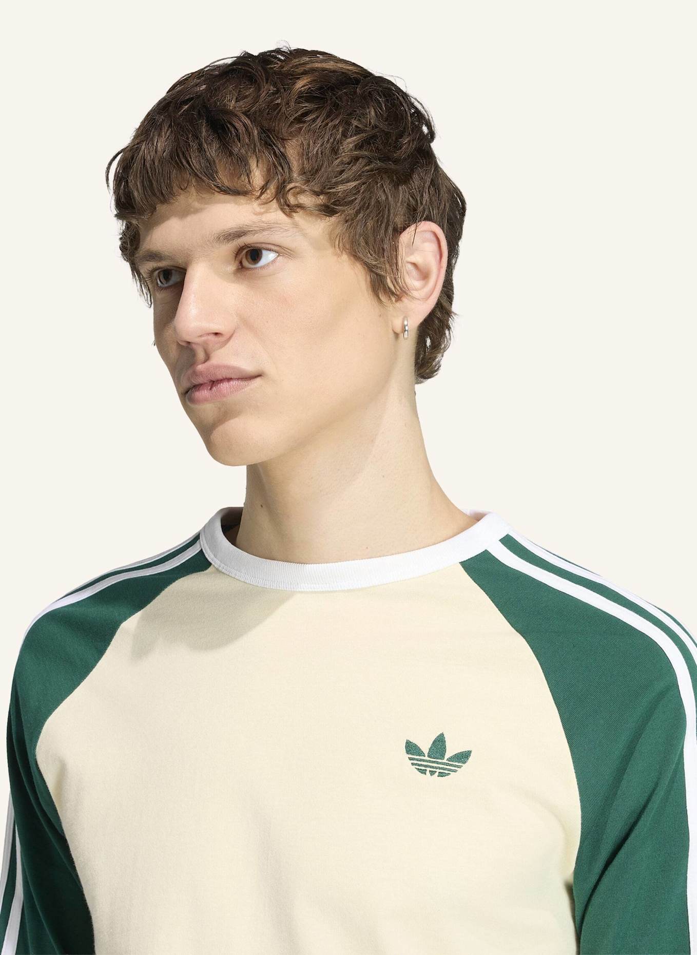 adidas Originals Longsleeve 3STREIFEN: CREME/ GRÜN