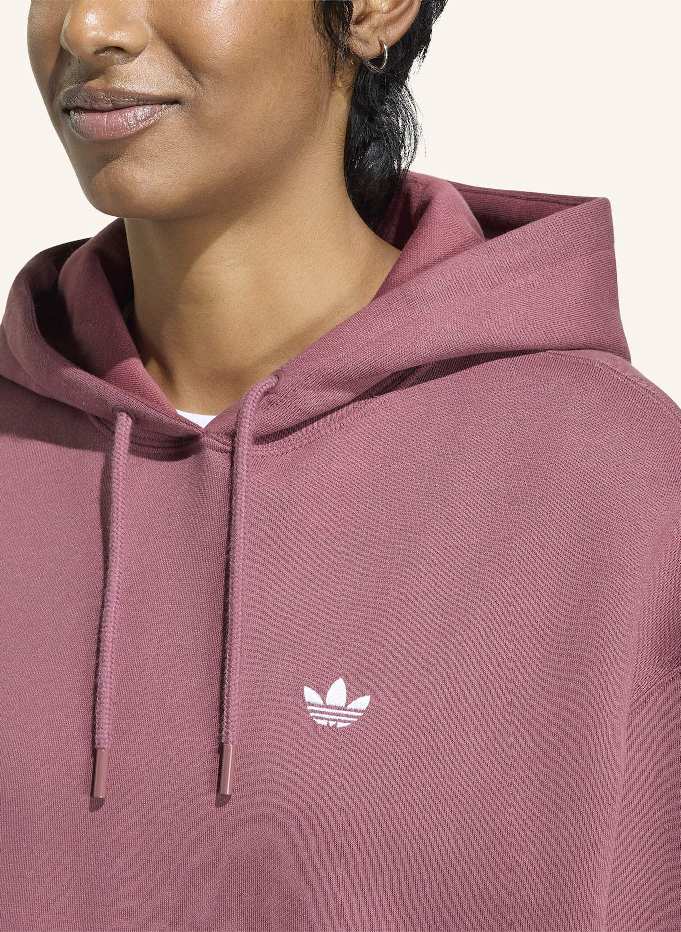adidas Originals ESSENTIALS OVERSIZE FLEECE HOODIE: ROT
