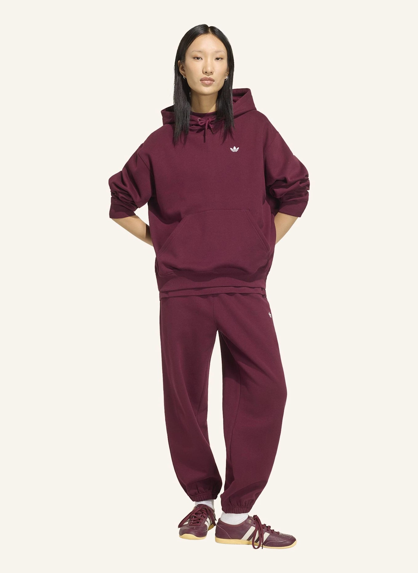 adidas Originals ESSENTIALS OVERSIZE FLEECE HOODIE: ROT