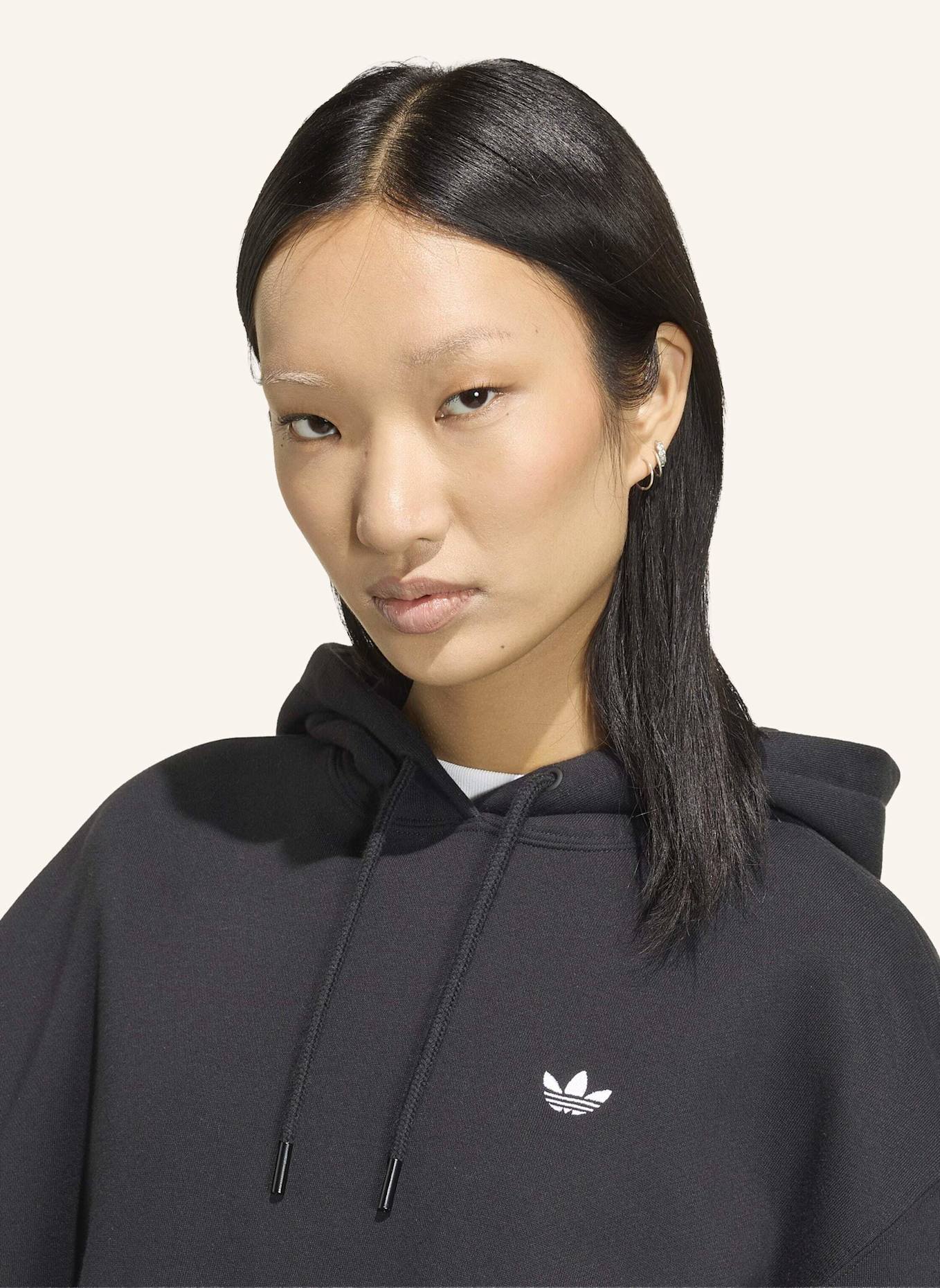 adidas Originals ESSENTIALS OVERSIZE FLEECE HOODIE: SCHWARZ