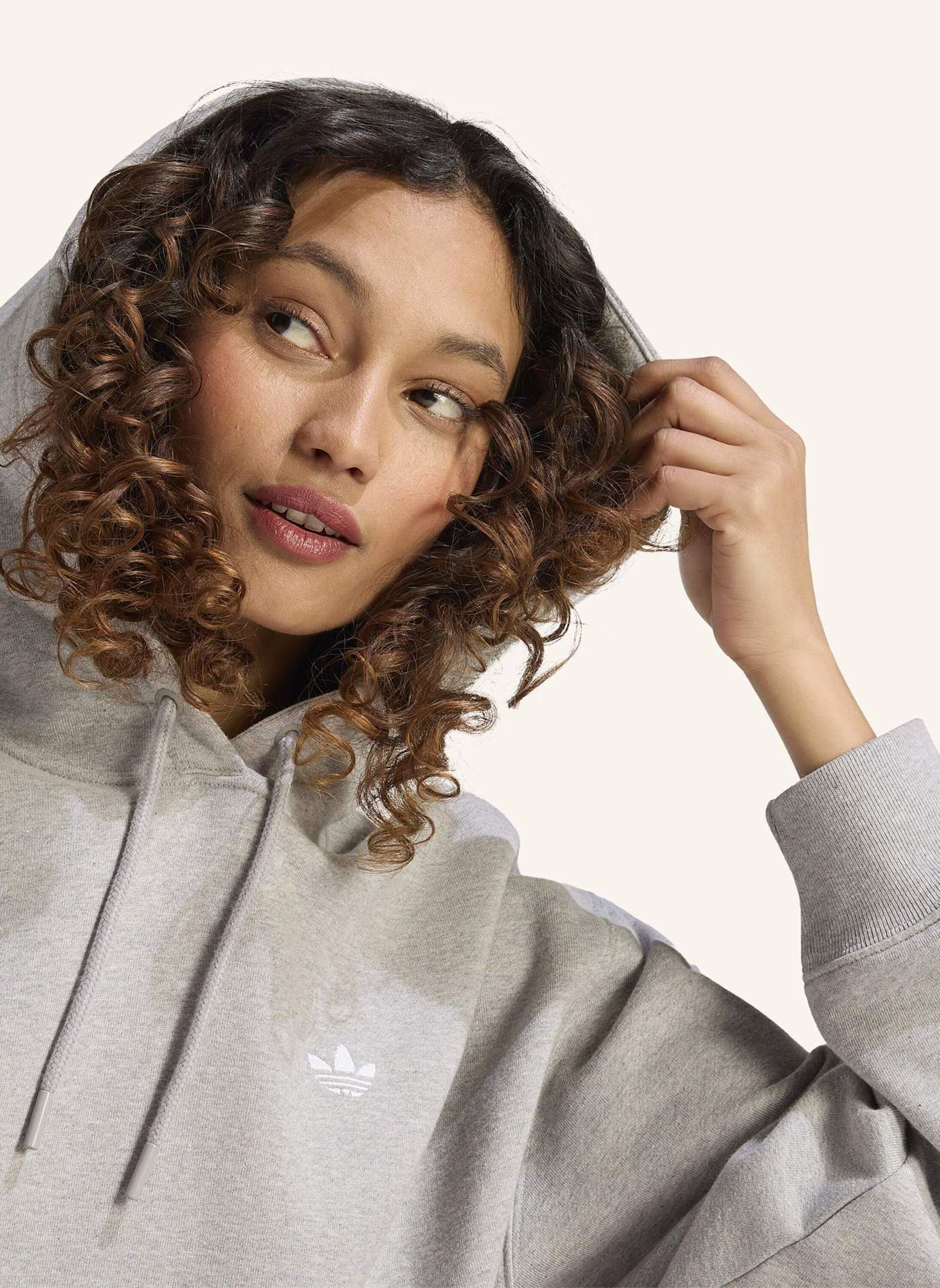 adidas Originals ESSENTIALS OVERSIZE FLEECE HOODIE: GRAU