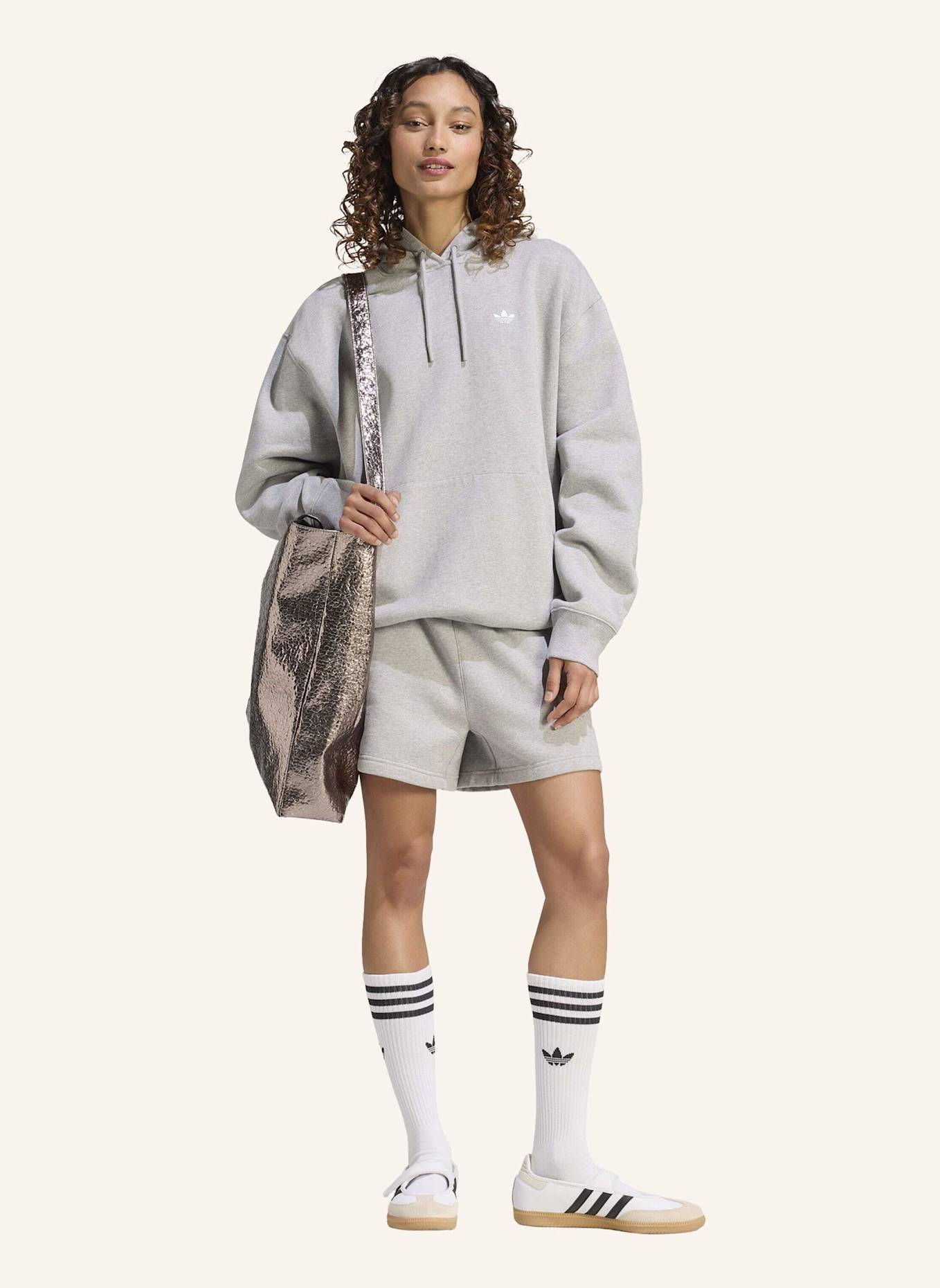 adidas Originals ESSENTIALS OVERSIZE FLEECE HOODIE: GRAU