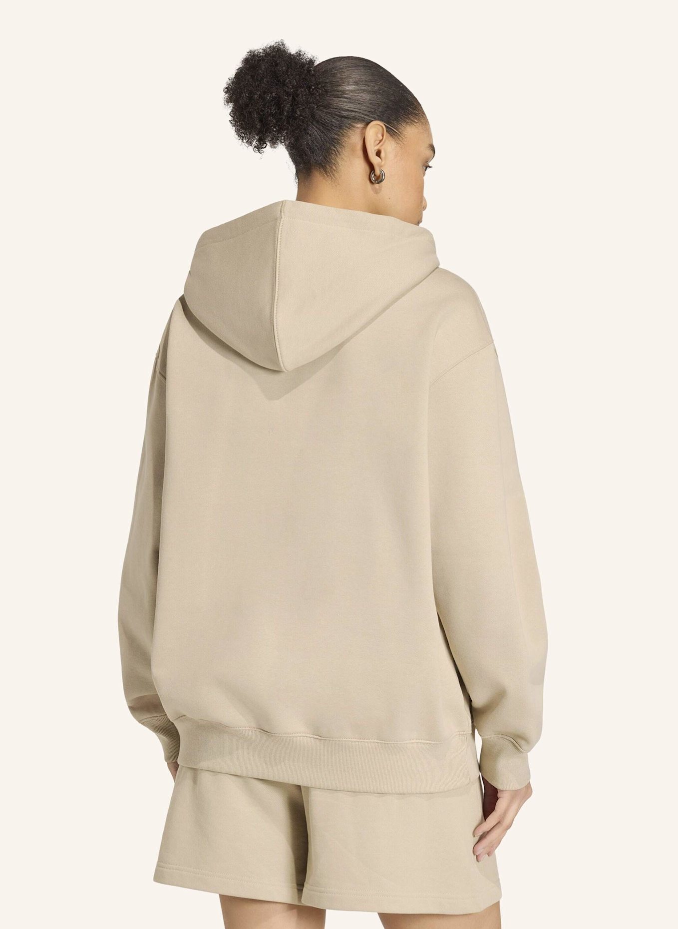 adidas Originals ESSENTIALS OVERSIZE FLEECE HOODIE: BEIGE