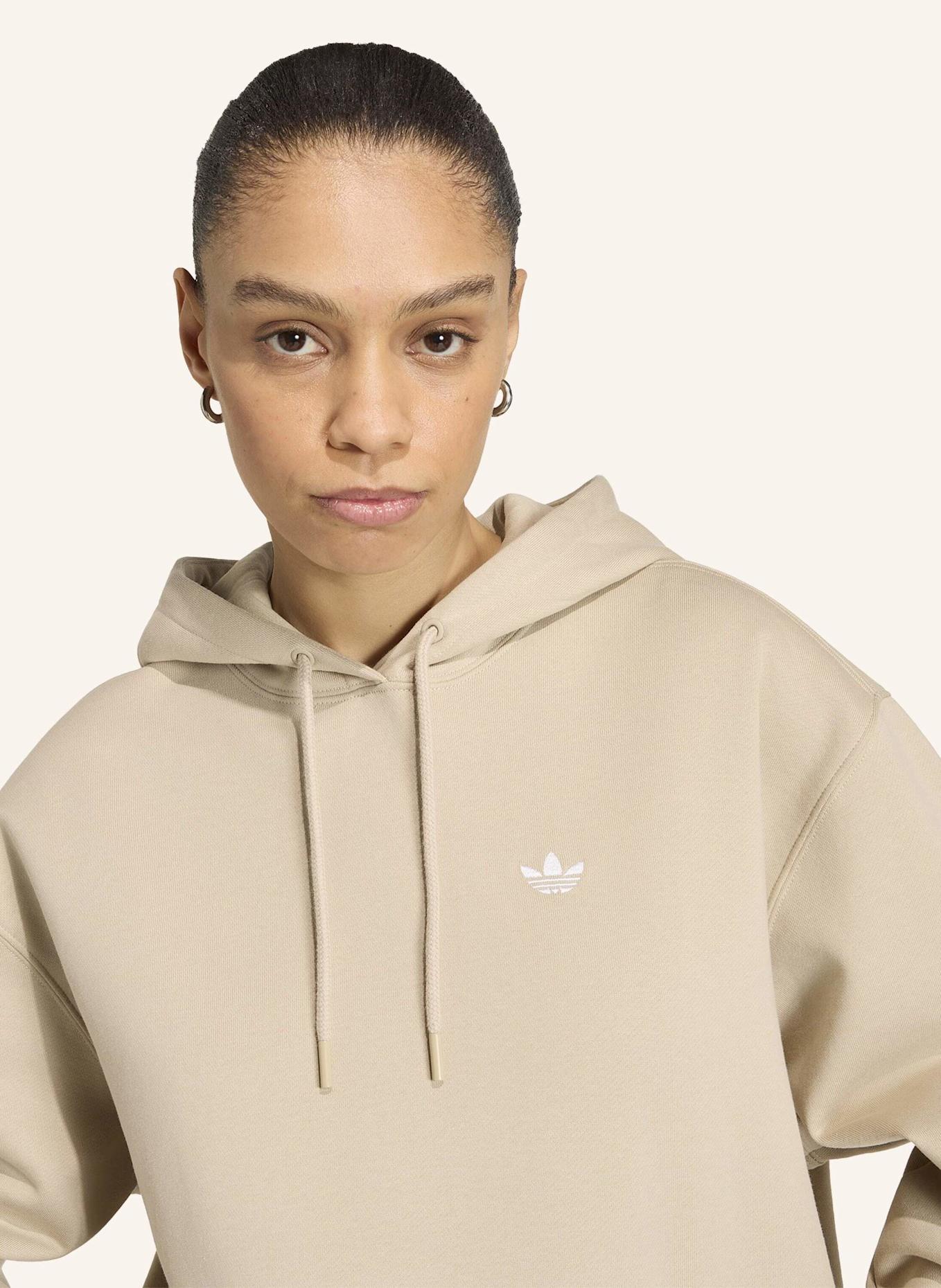 adidas Originals ESSENTIALS OVERSIZE FLEECE HOODIE: BEIGE