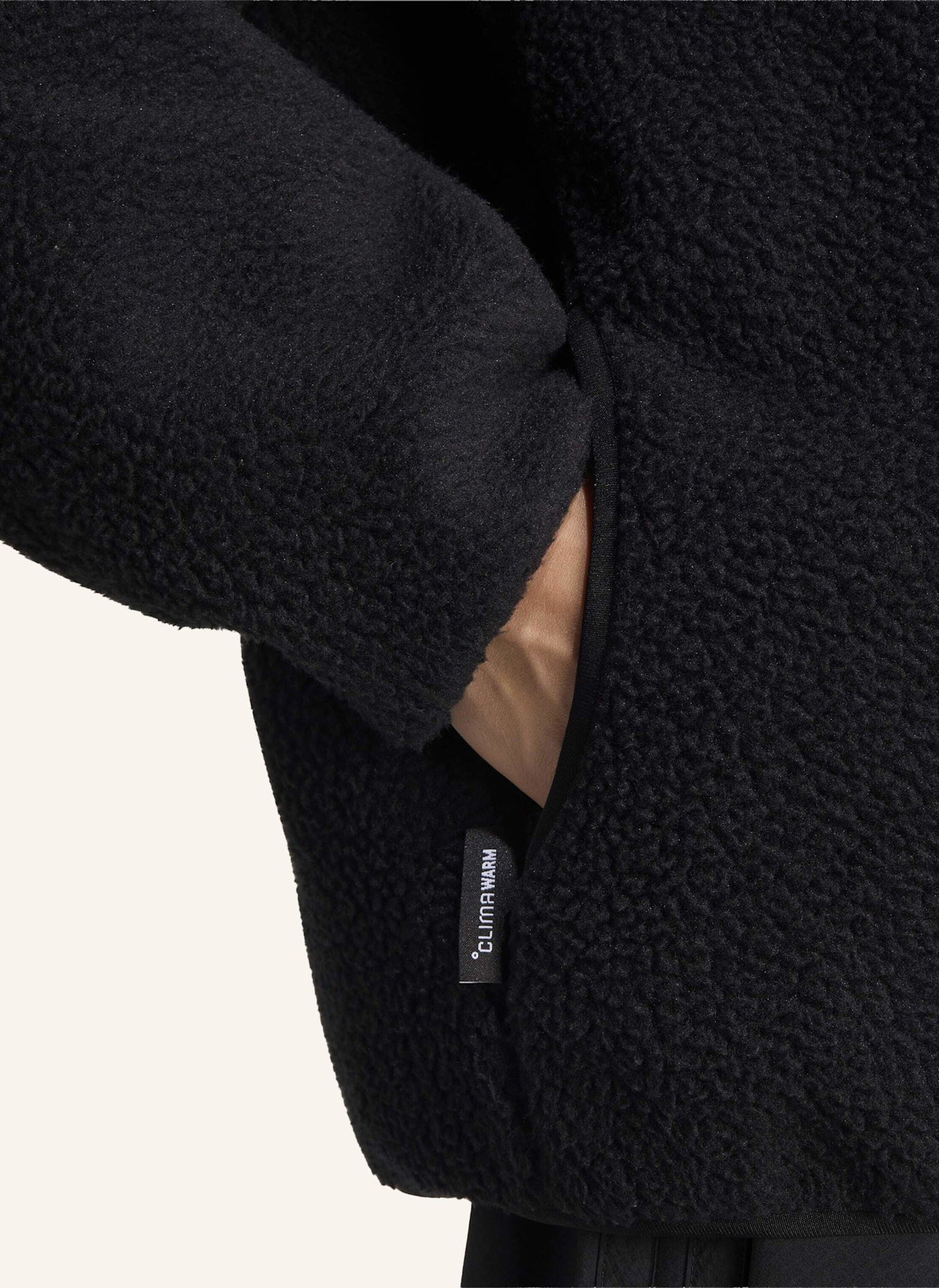 adidas CITY TECH 3-STREIFEN FLEECEJACKE, DURCHGEHENDER REISSVERSCHLUSS: SCHWARZ