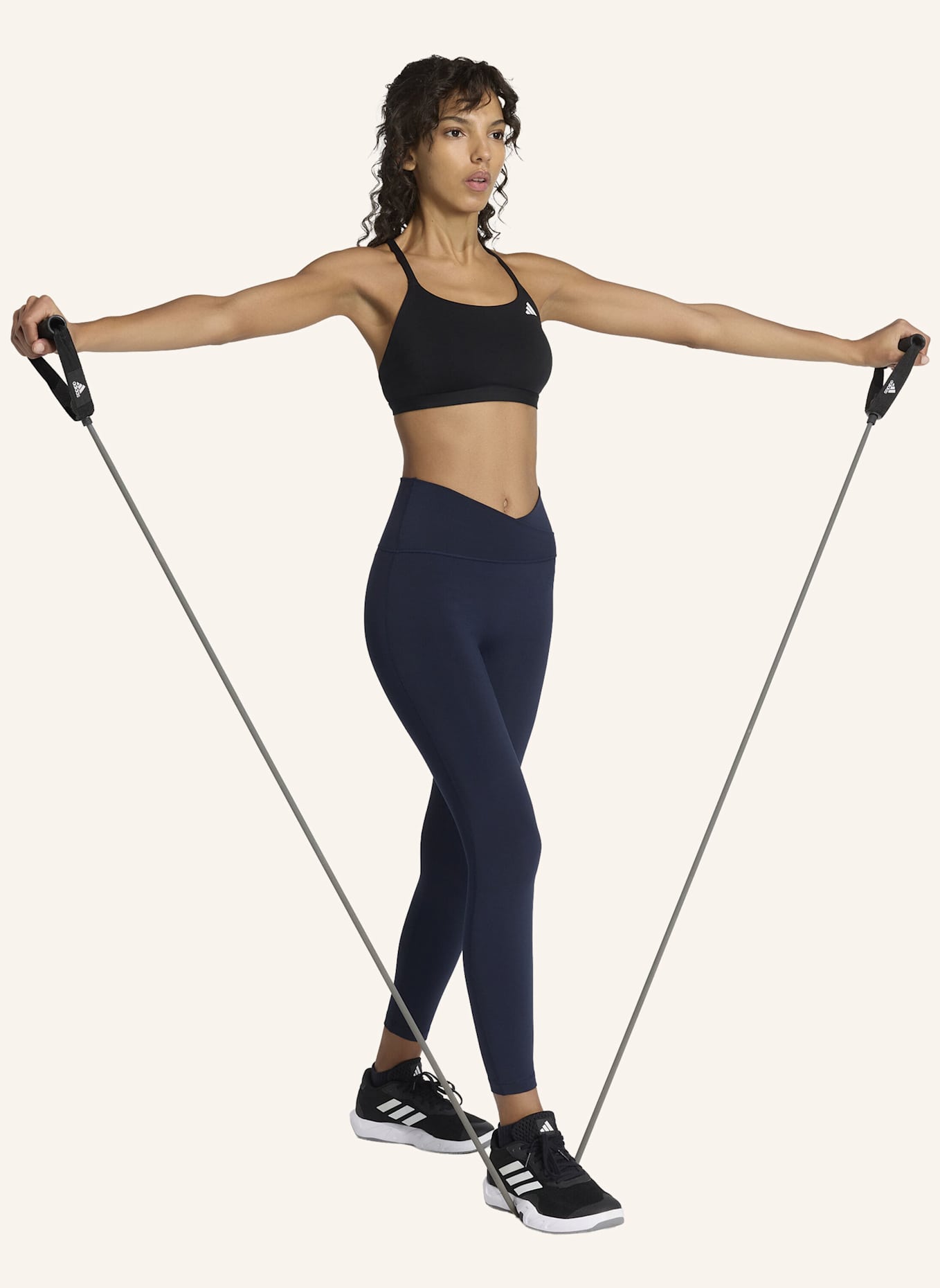 adidas 3-STREIFEN STUDIO ALL ME 7/8 X-OVER LEGGINGS: BLAU