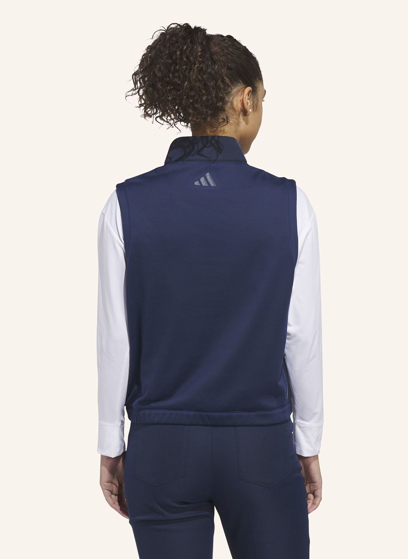 adidas BEYOND THE COURSE CLIMAWARM WESTE, LOCKER GESCHNITTEN, REISSVERSCHLUSS BIS ZUR BRUST: BLAU