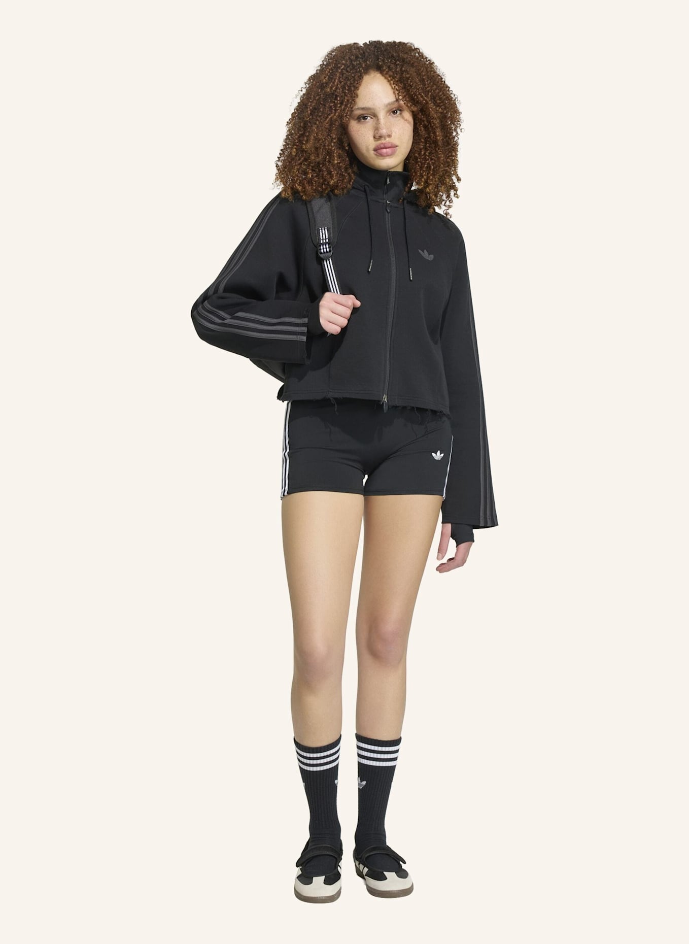 adidas Originals SST 2.0 CROPPED HOODY: SCHWARZ