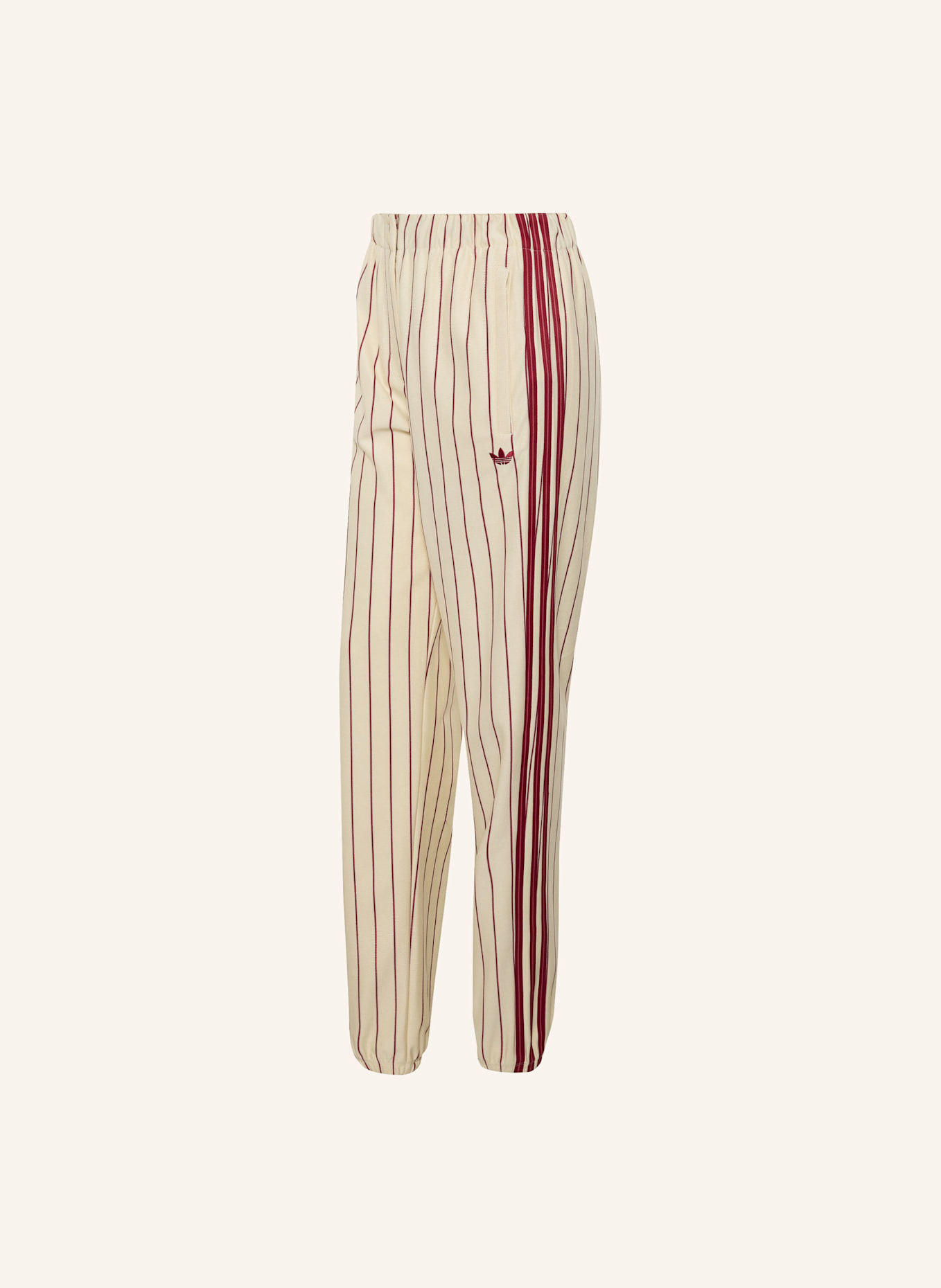adidas Originals PINSTRIPE FIREBIRD TRAININGSHOSE: CREME/ ROT