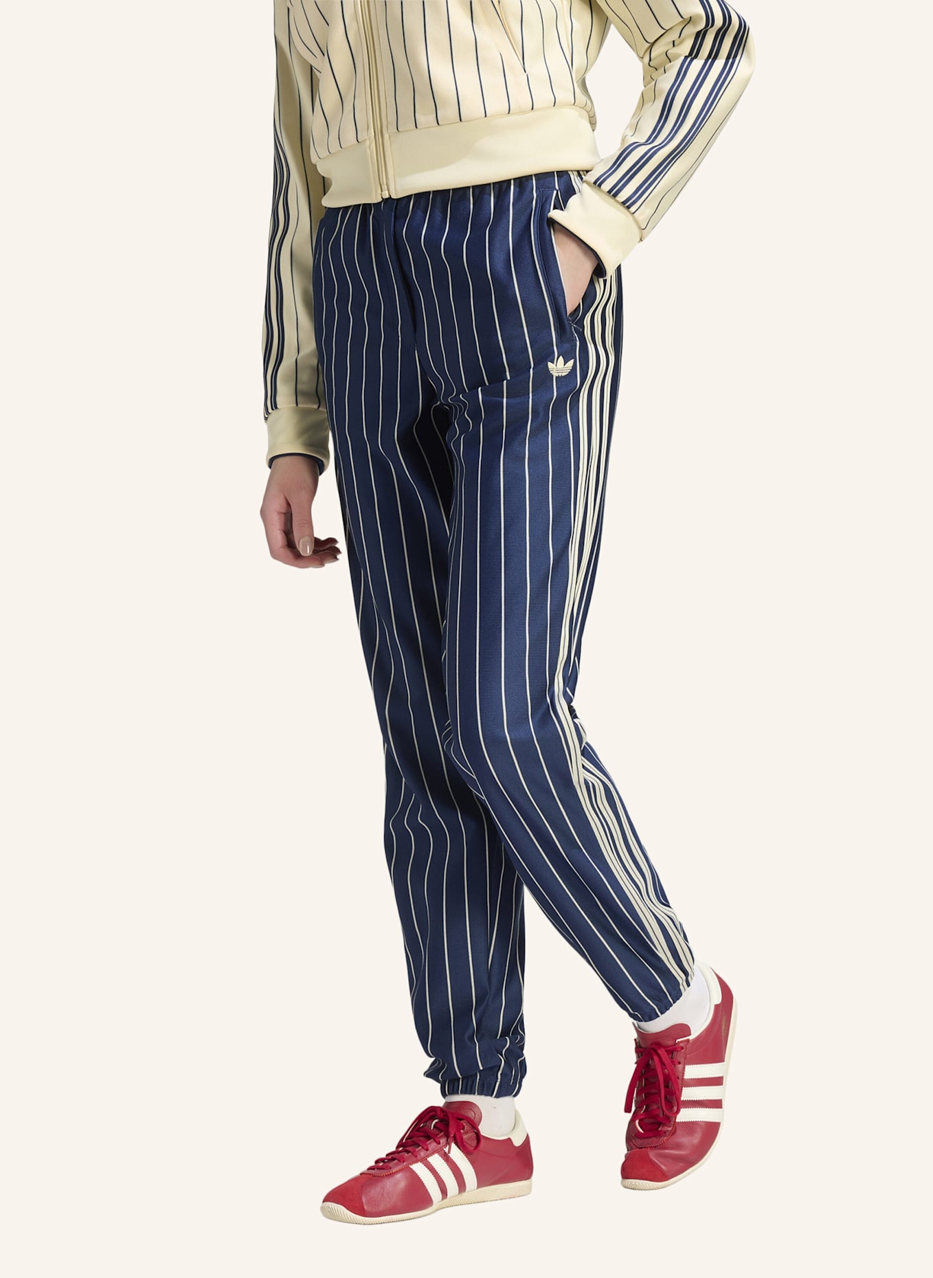 adidas Originals PINSTRIPE FIREBIRD TRAININGSHOSE: BLAU/ CREME