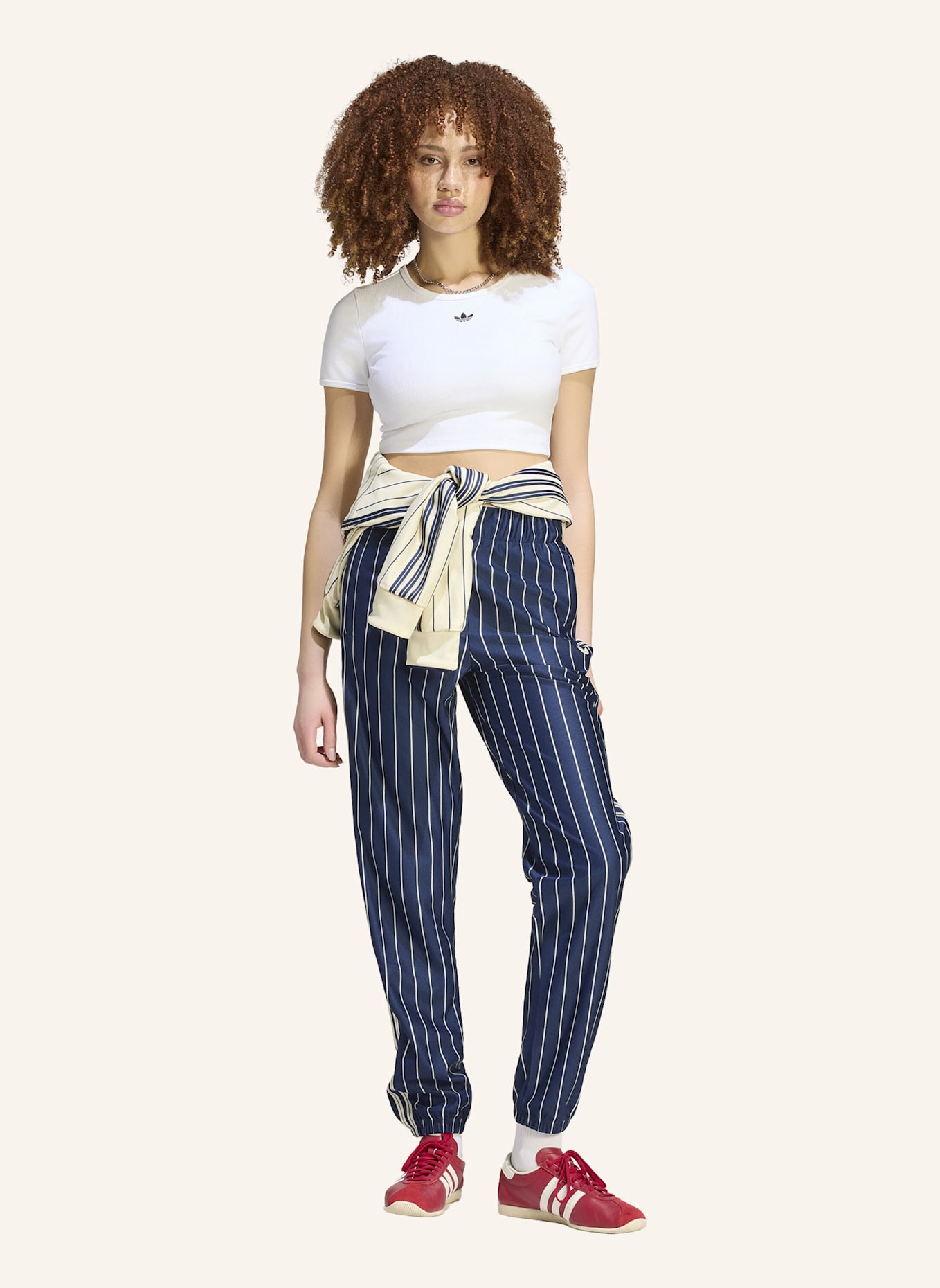 adidas Originals PINSTRIPE FIREBIRD TRAININGSHOSE: BLAU/ CREME