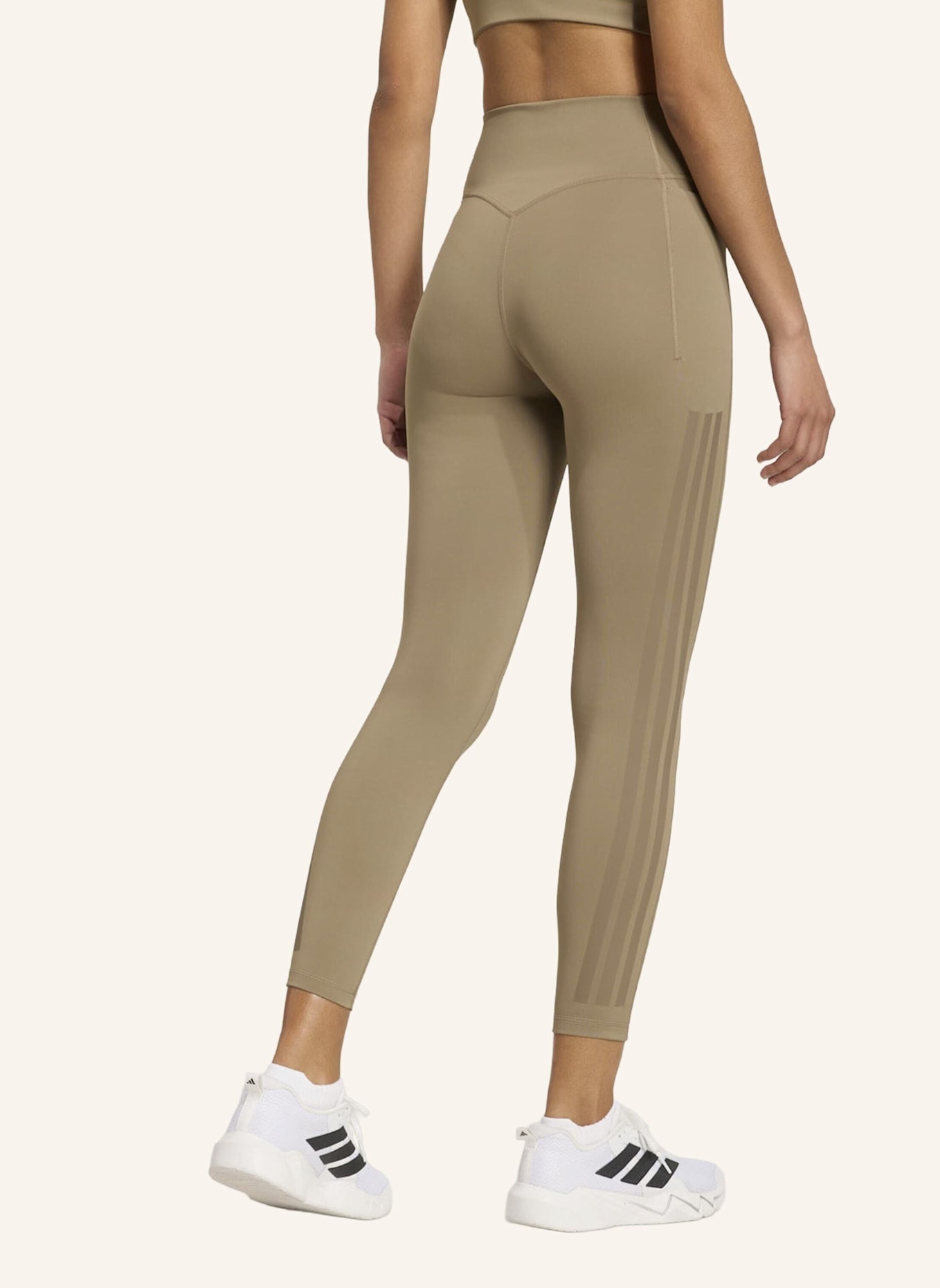 adidas OPTIME WORKOUT 3-STREIFEN 7/8 LEGGINGS: KHAKI