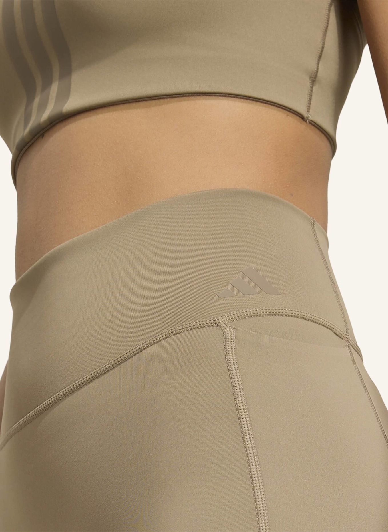 adidas OPTIME WORKOUT 3-STREIFEN 7/8 LEGGINGS: KHAKI