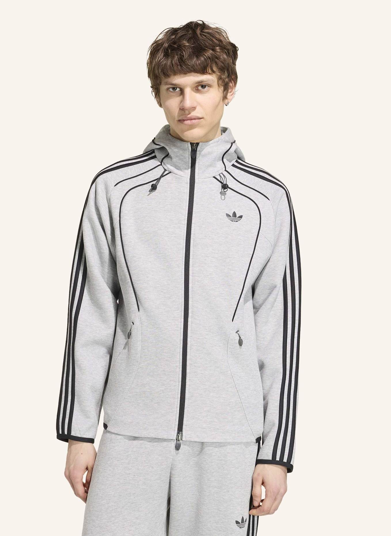 adidas Originals SPACER TEAMGEIST 26 CUTLINE KAPUZENJACKE: GRAU