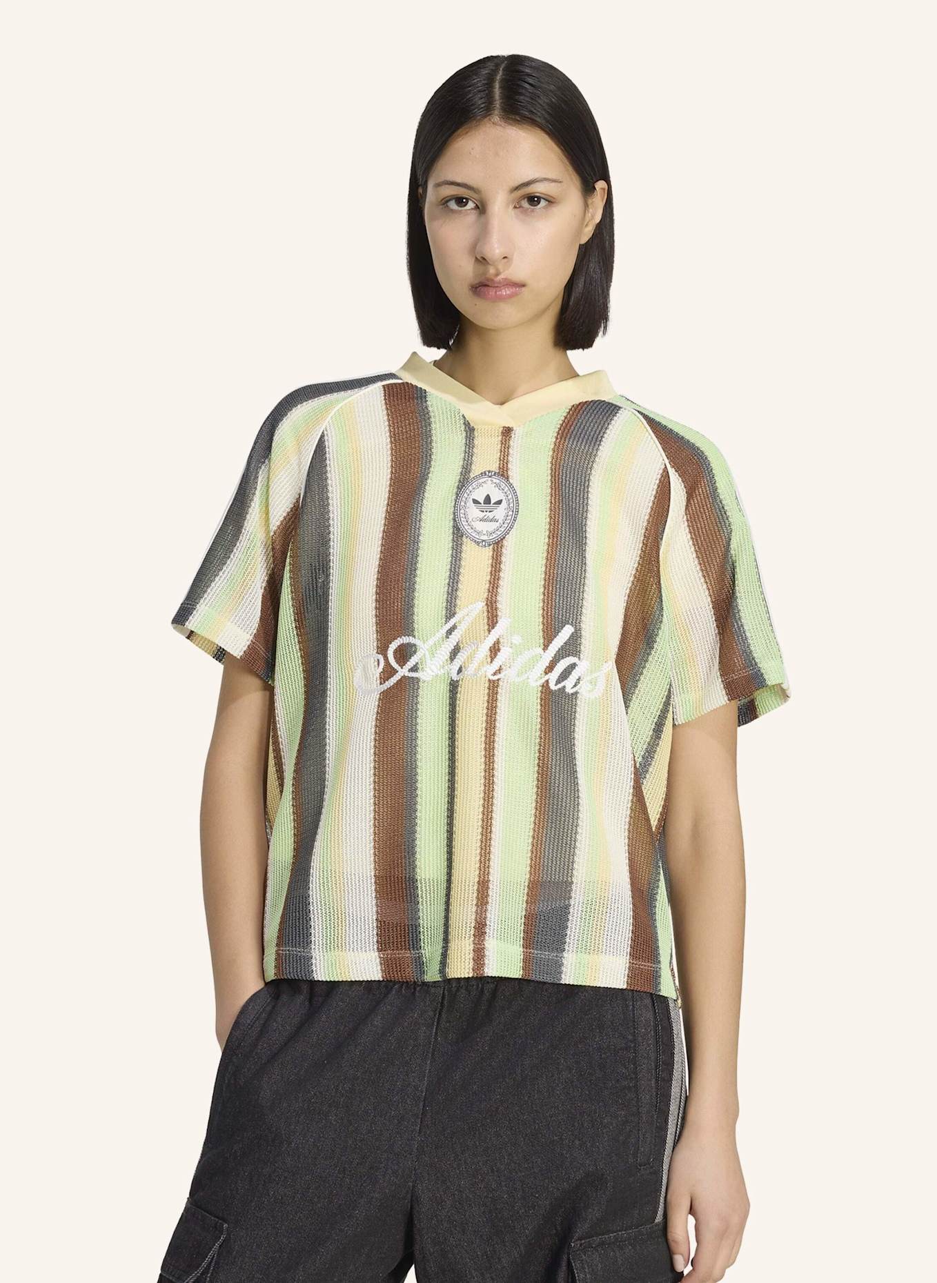 adidas Originals Strickshirt ADIDAS ORIGINALS SUMMER GLOW KNITTED OVERSIZED JERSEY: GELB