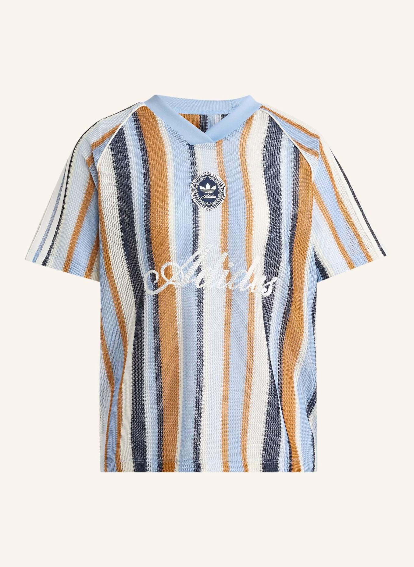 adidas Originals Strickshirt ADIDAS ORIGINALS SUMMER GLOW KNITTED OVERSIZED JERSEY: BLAU