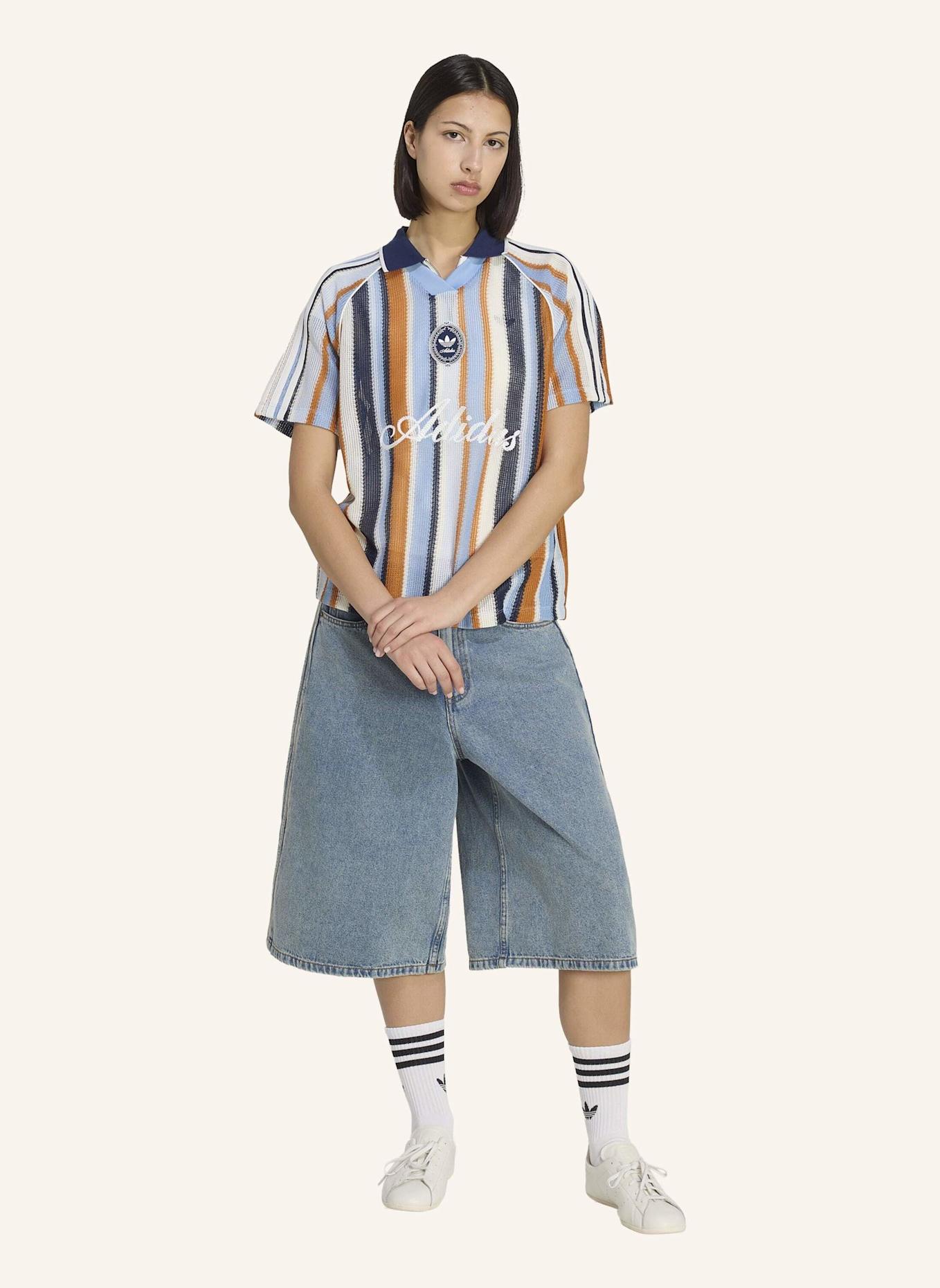adidas Originals Strickshirt ADIDAS ORIGINALS SUMMER GLOW KNITTED OVERSIZED JERSEY: BLAU