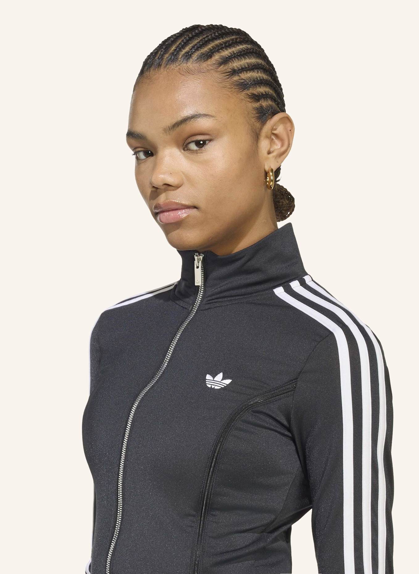 adidas Originals LANGÄRMELIGES SHIRT, REISSVERSCHLUSS: SCHWARZ