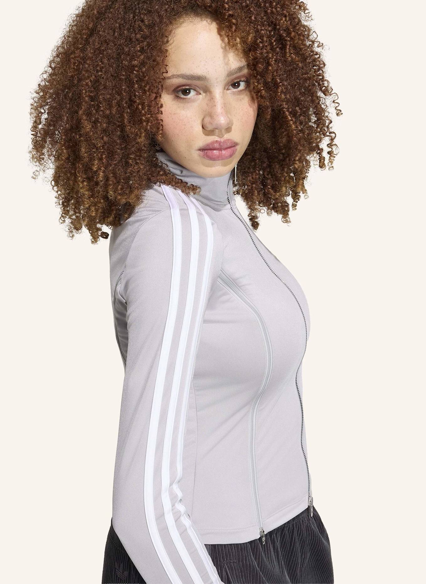 adidas Originals LANGÄRMELIGES SHIRT, REISSVERSCHLUSS: GRAU