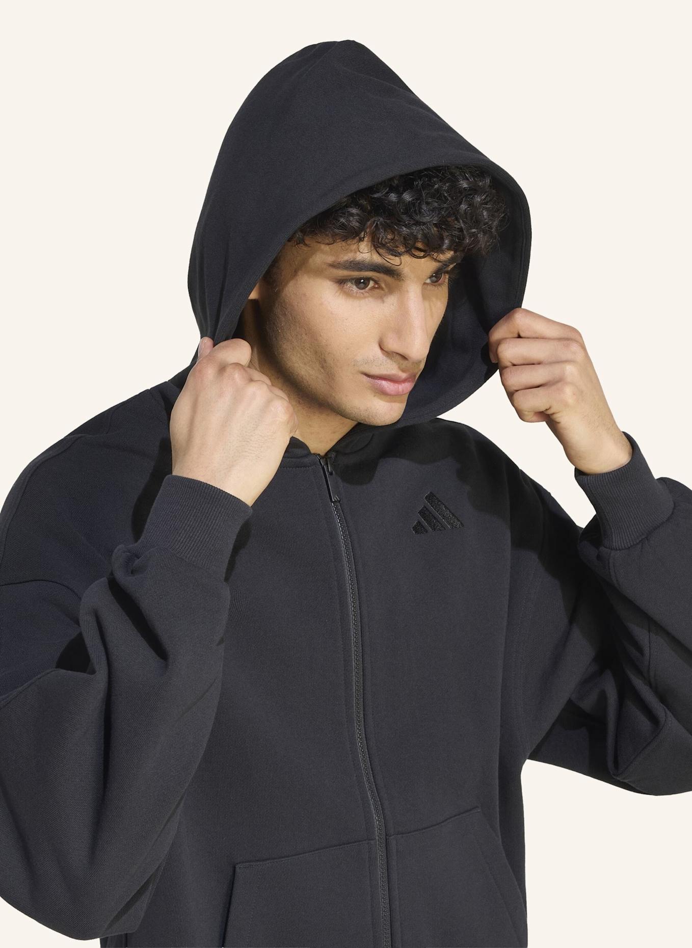adidas ADIDAS KIT KAPUZENJACKE, KLEINES LOGO: SCHWARZ